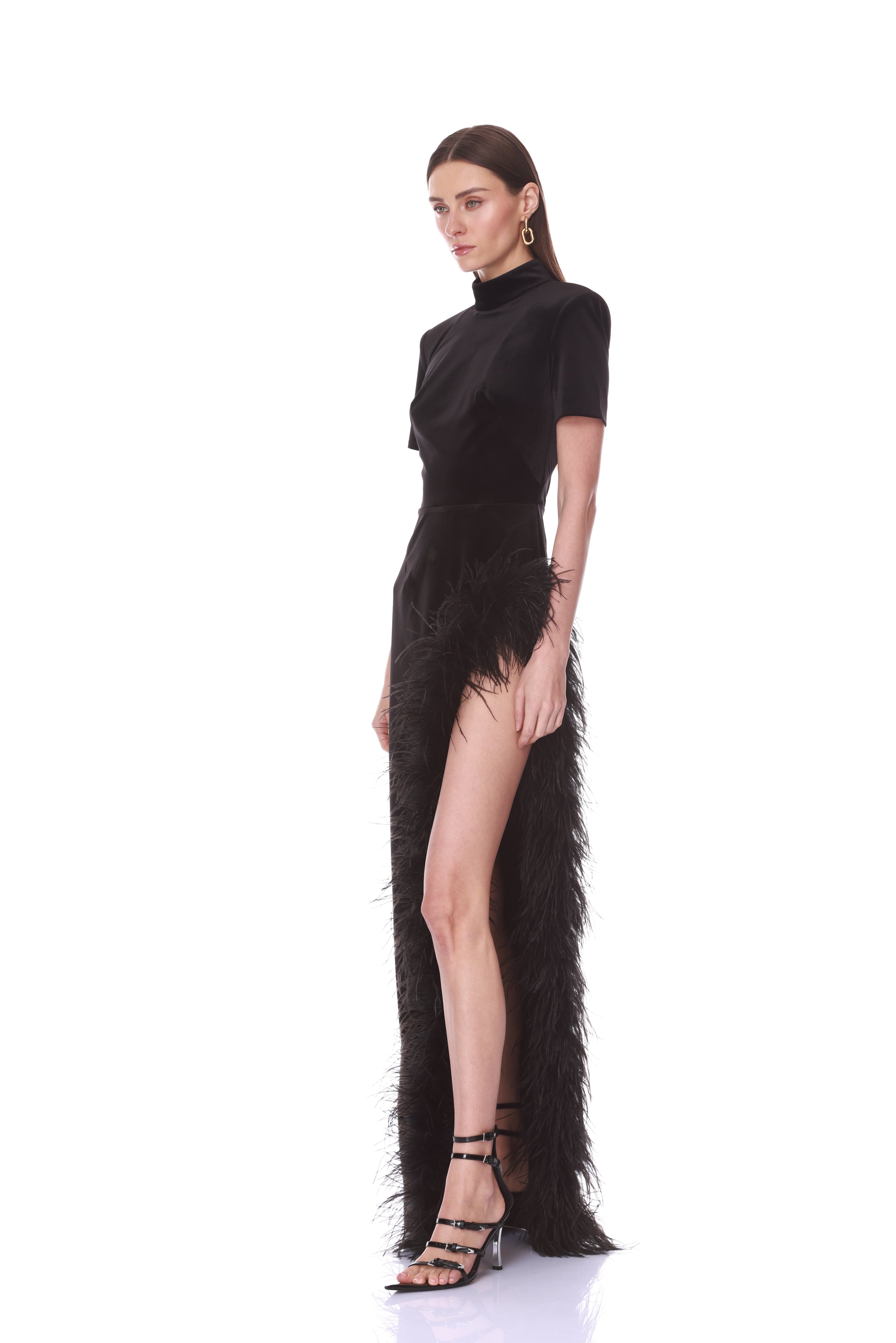 Bronx and Banco Velvet sukienka wieczorowa maxi czarna XS