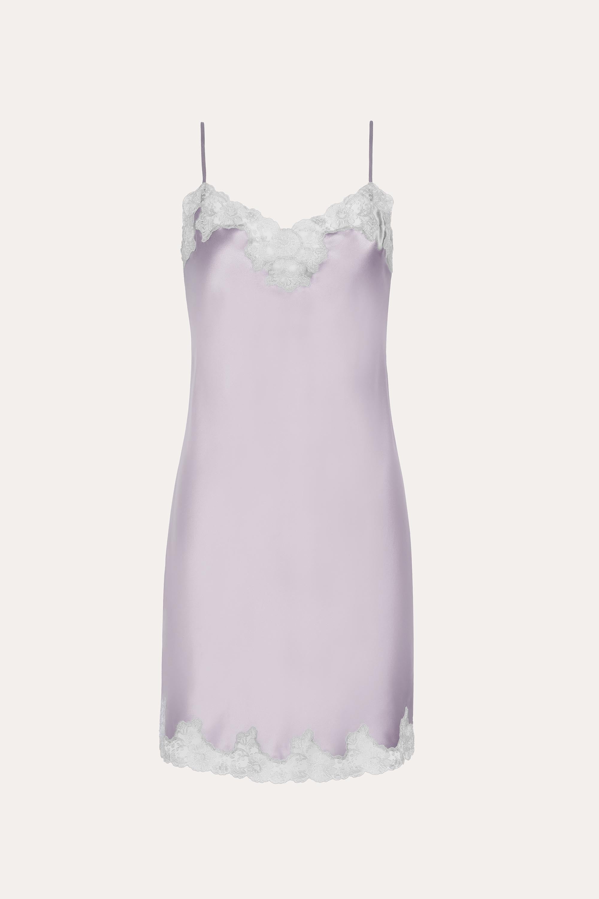 Elie Tahari Bria Silk Lace Slip Dress Purple Haze mini