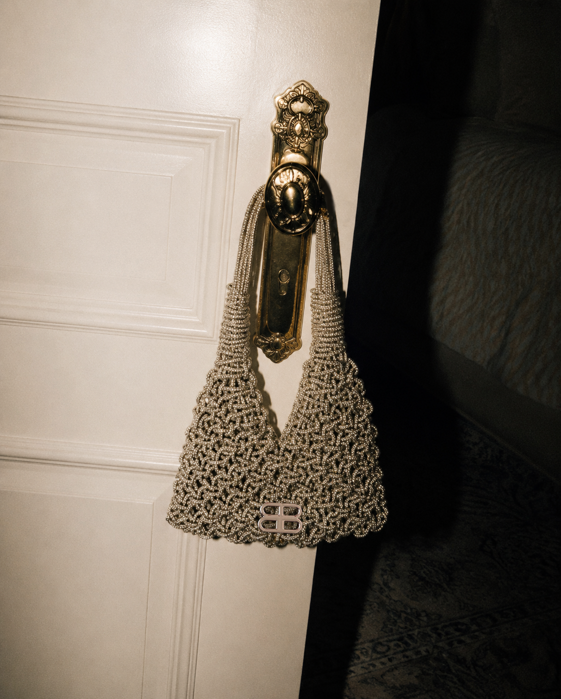 Bronx and Banco Knit Metallic torebka hobo srebrna