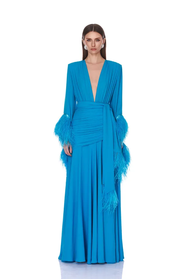 Bronx and Banco Geisha Cerulean sukienka maxi błękitna