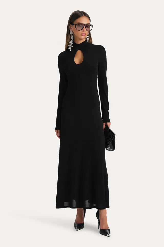 Elie Tahari Raven E8018606 sukienka midi czarna