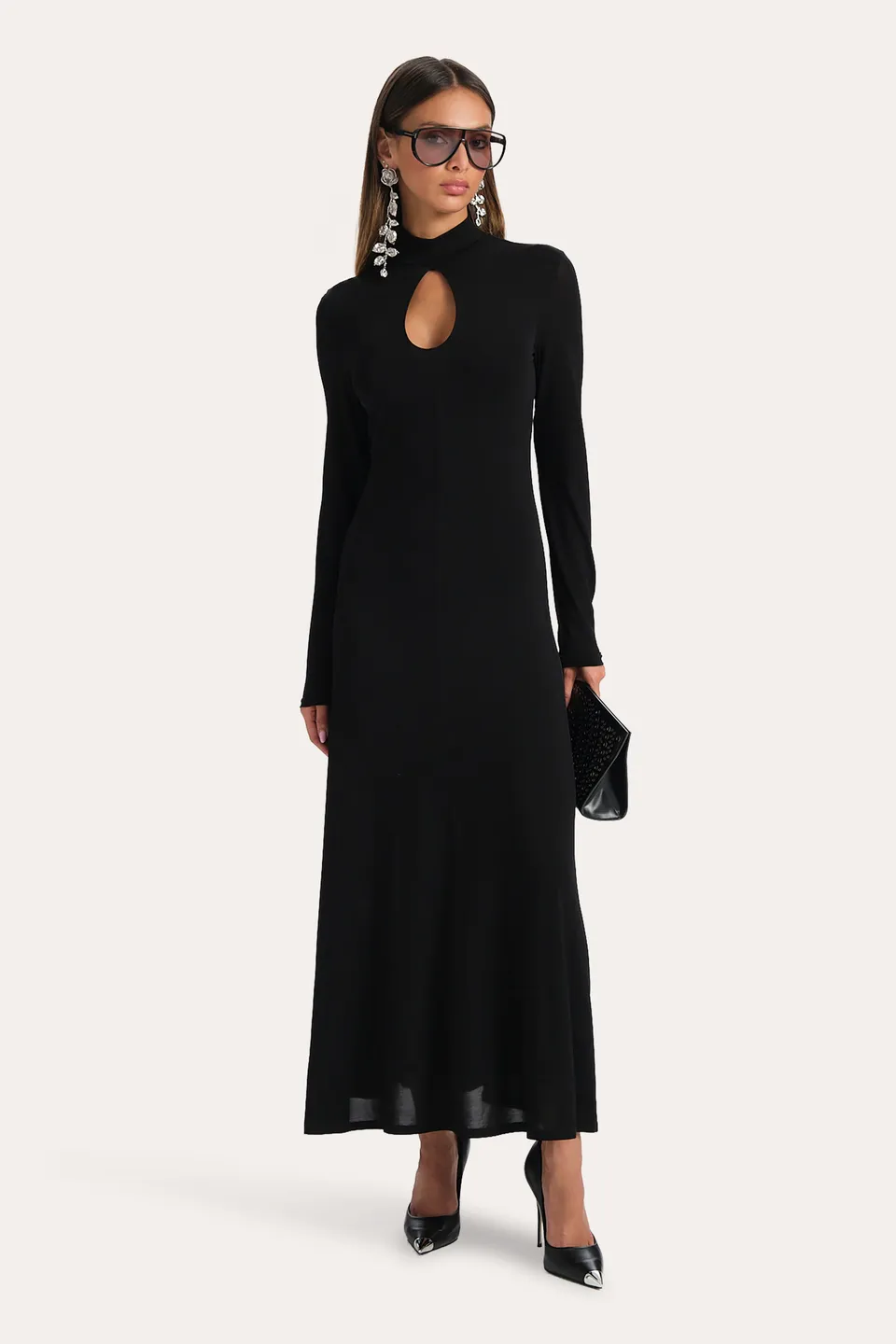 Elie Tahari Raven E8018606 sukienka midi czarna
