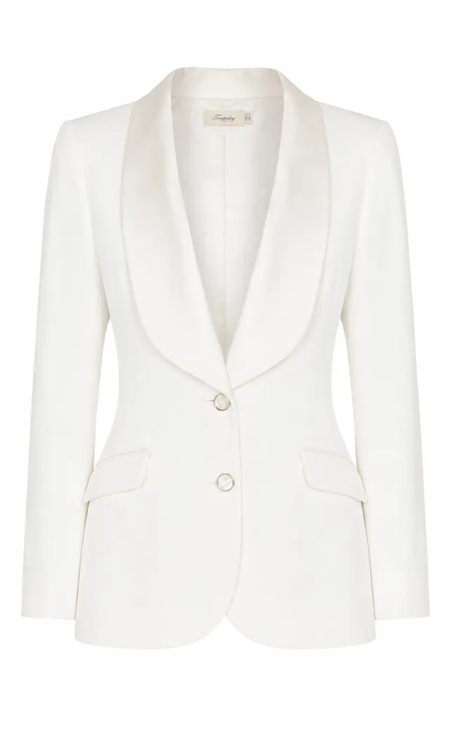 Temperley London Nyx marynarka garniturowa ivory
