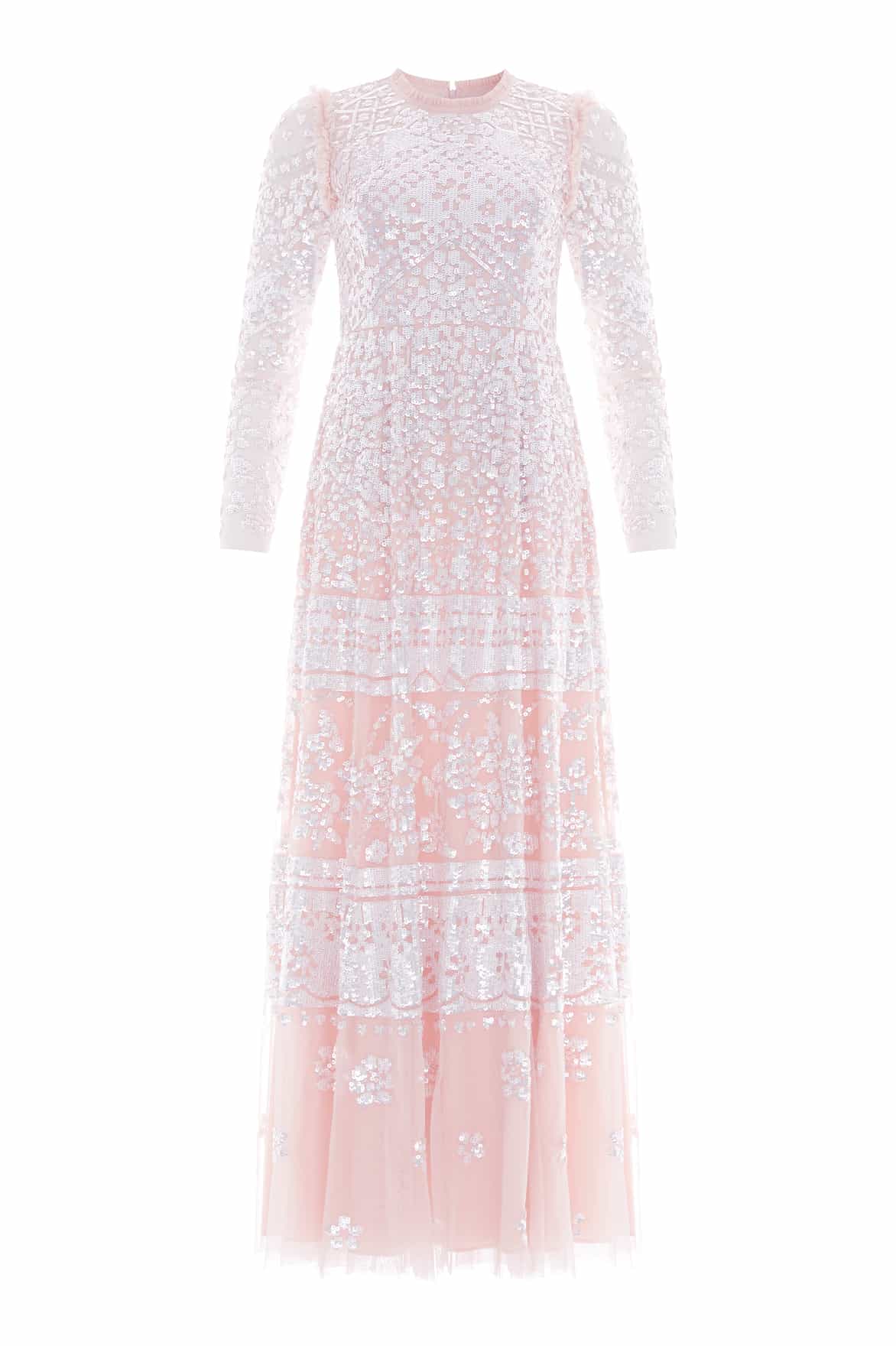 Needle & Thread Aurora Gown suknia różowa cekiny