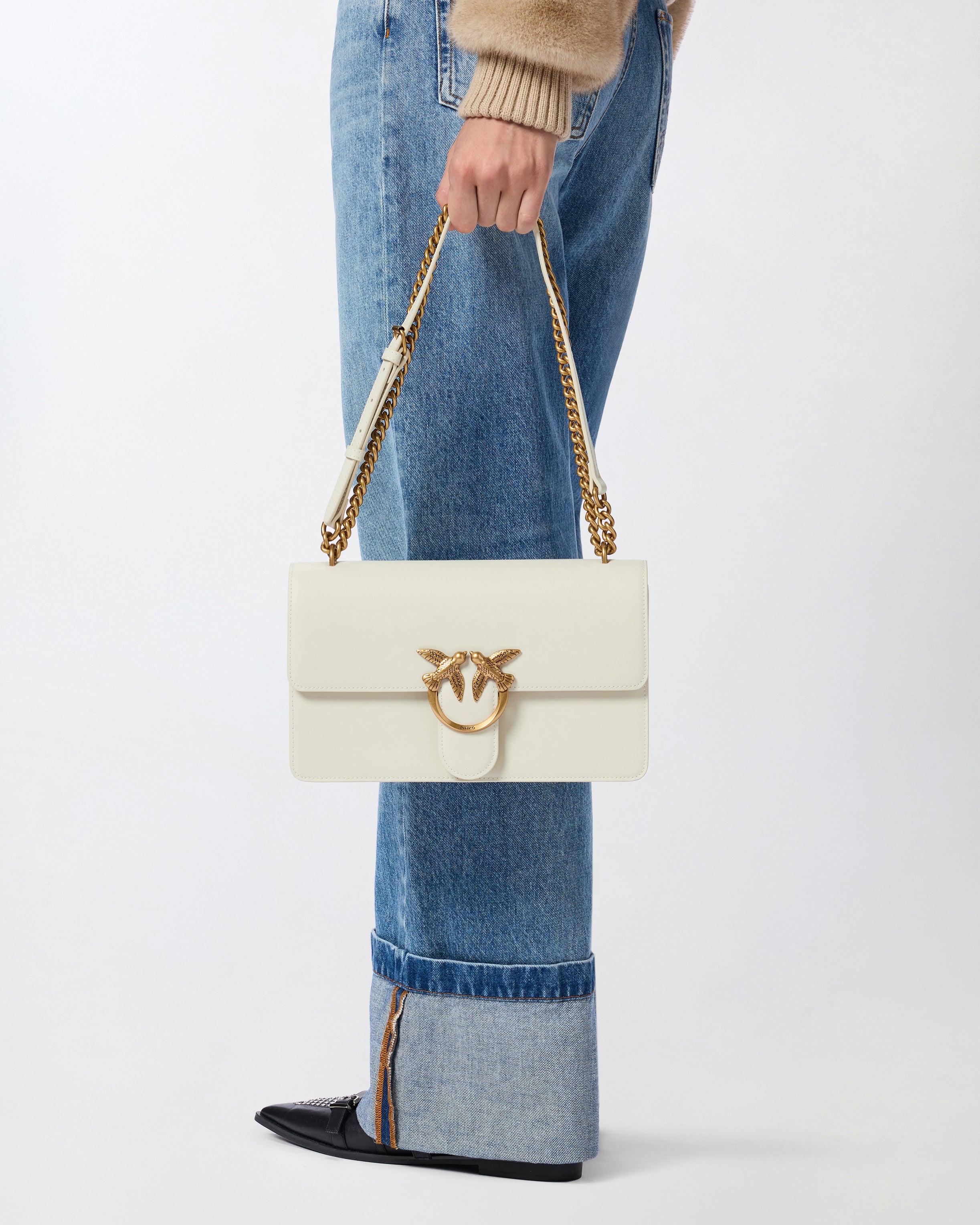 Pinko Classic Love Bag One Simply torebka biała skóra