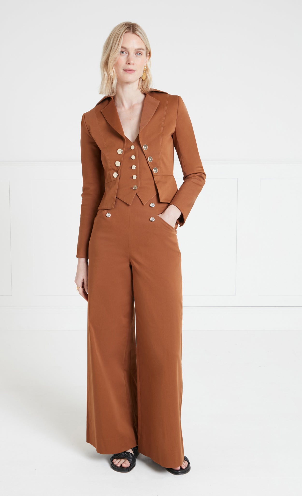 Temperley London Castell marynarka Brown taliowana 2w1