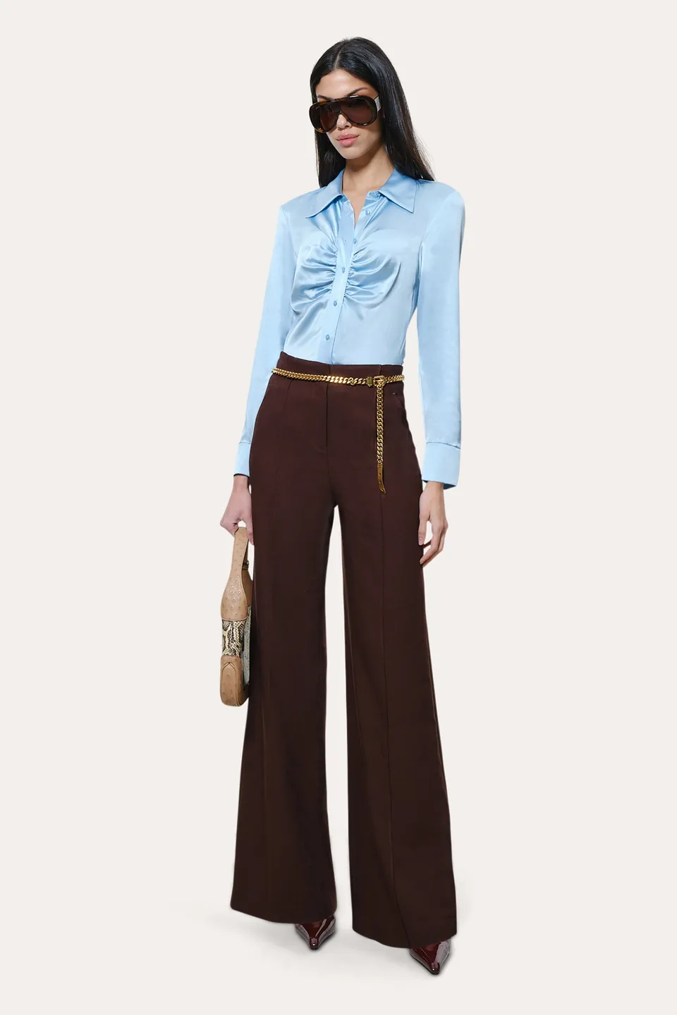 Elie Tahari Anya Silk Charmeuse koszula Celestine
