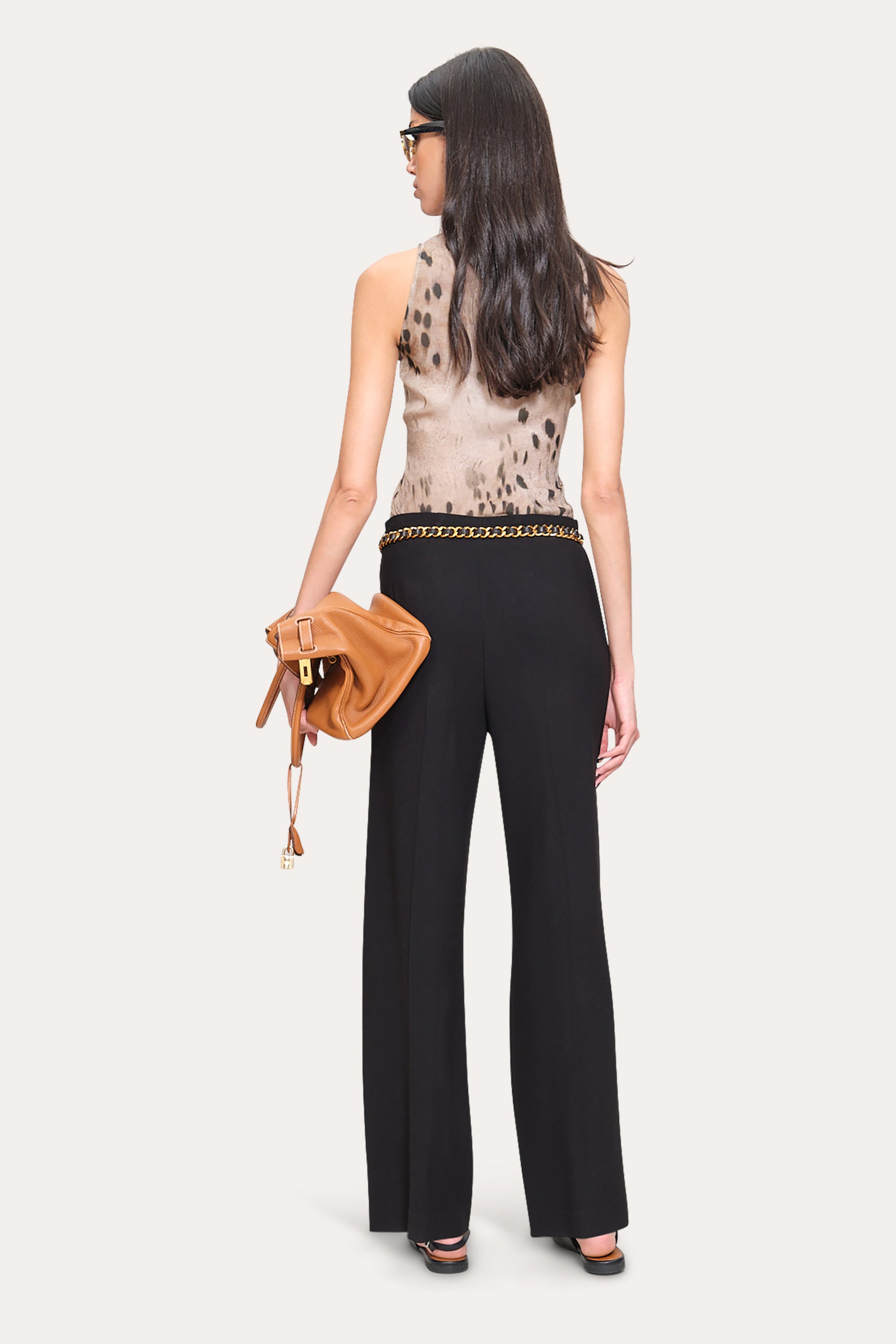 Elie Tahari Crepe Wide Pant spodnie czarne Black