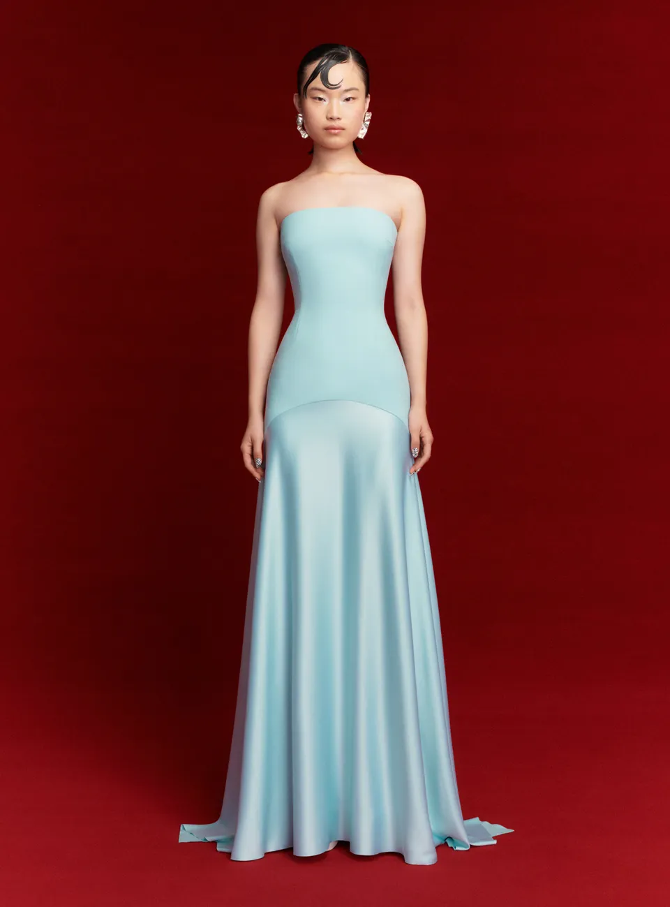 Solace London Alessandra sukienka wieczorowa maxi błękit