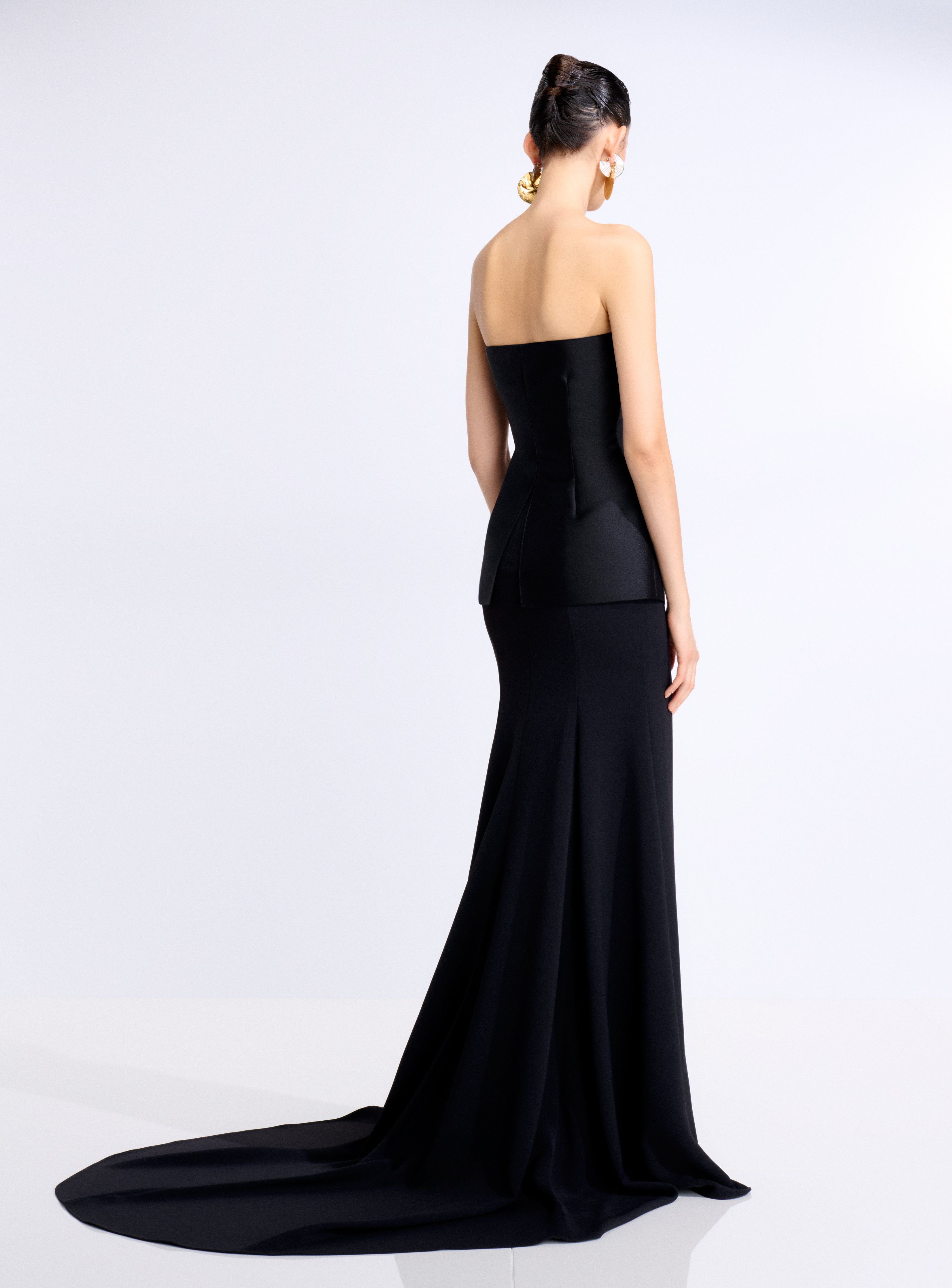 SOLACE LONDON Alia sukienka maxi czarna bez ramiączek