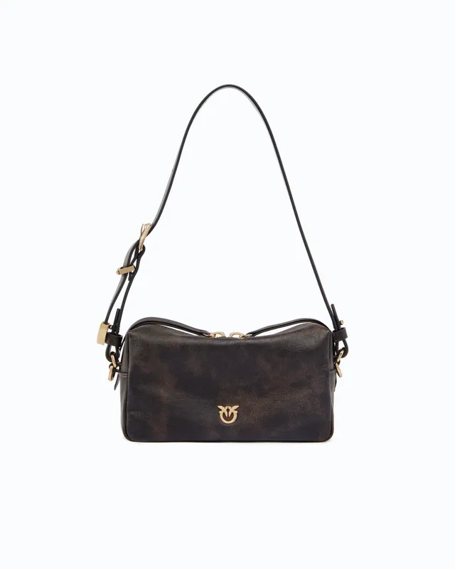 Pinko Triptych Bowling Bag torebka kuferek skórzana