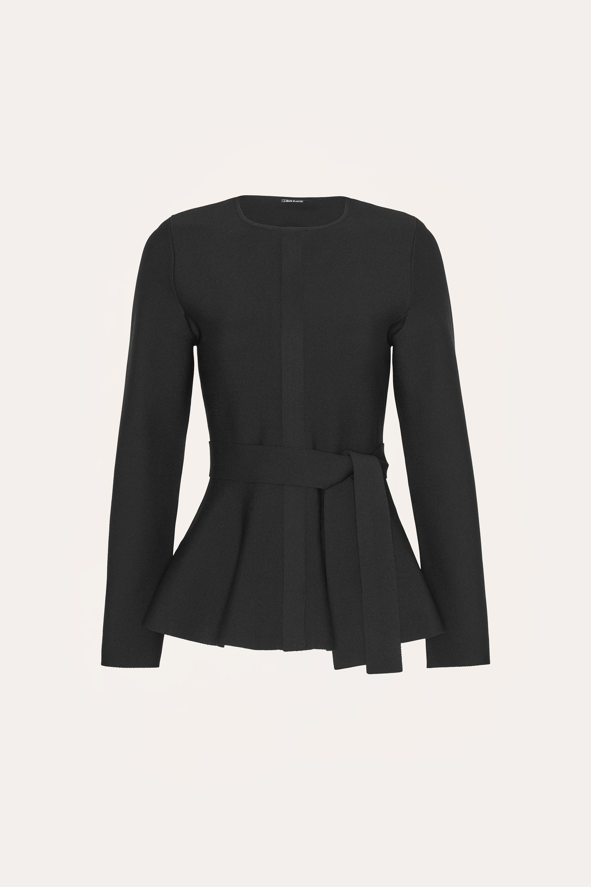 Elie Tahari Blair Milano top czarny peplum