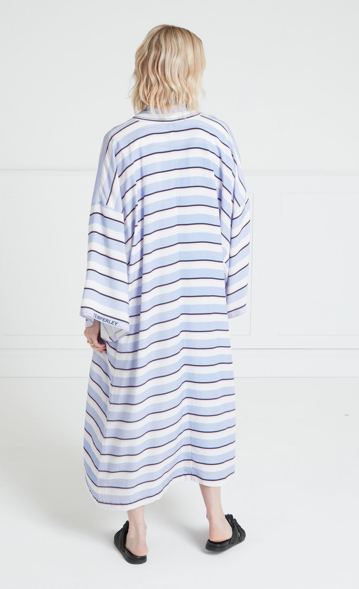 Temperley London Dominique kimono blue mix lyocell