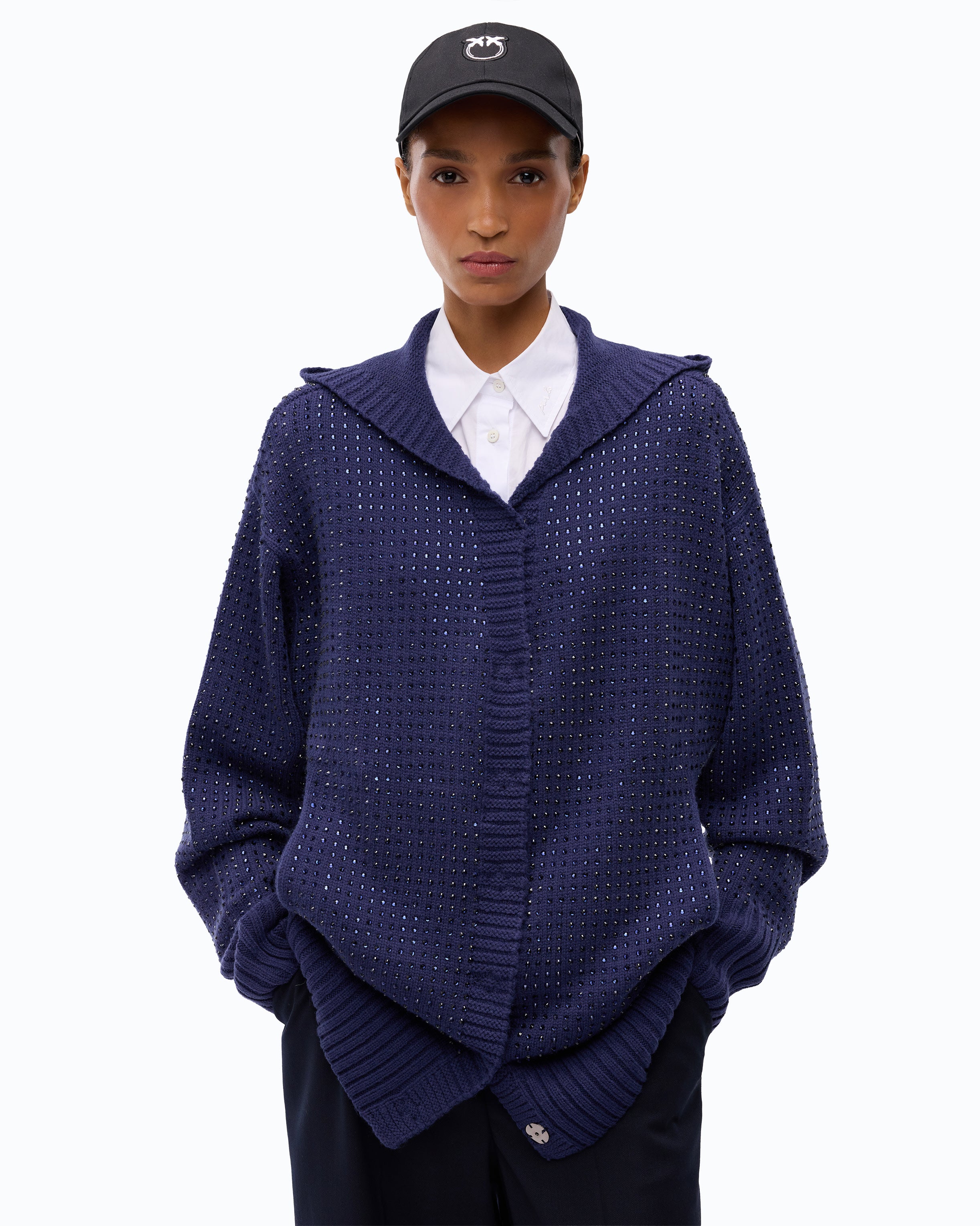 Pinko Seicento Cardigan kardigan wełniany niebieski