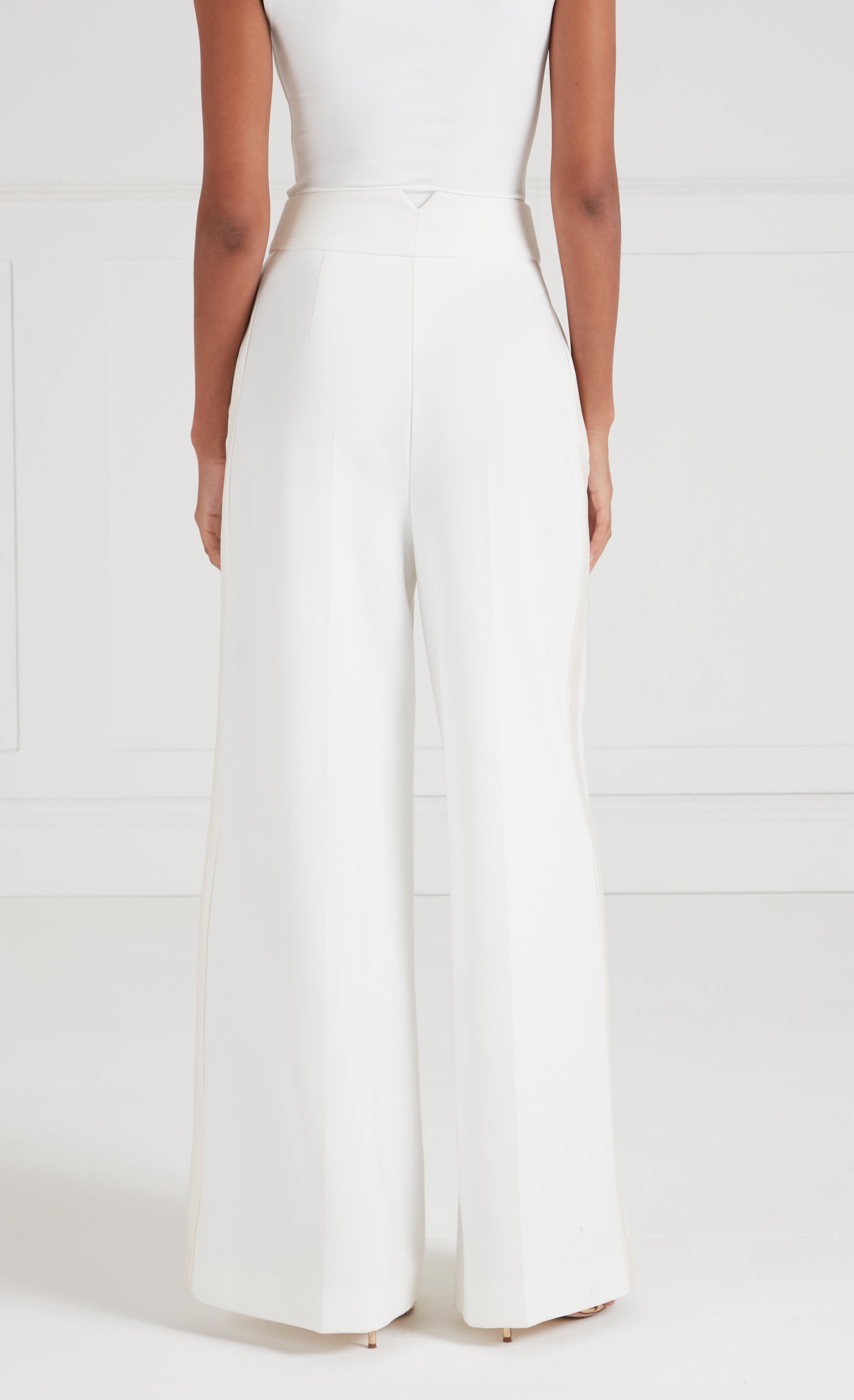 Temperley London Nyx Trousers spodnie ecru wełna