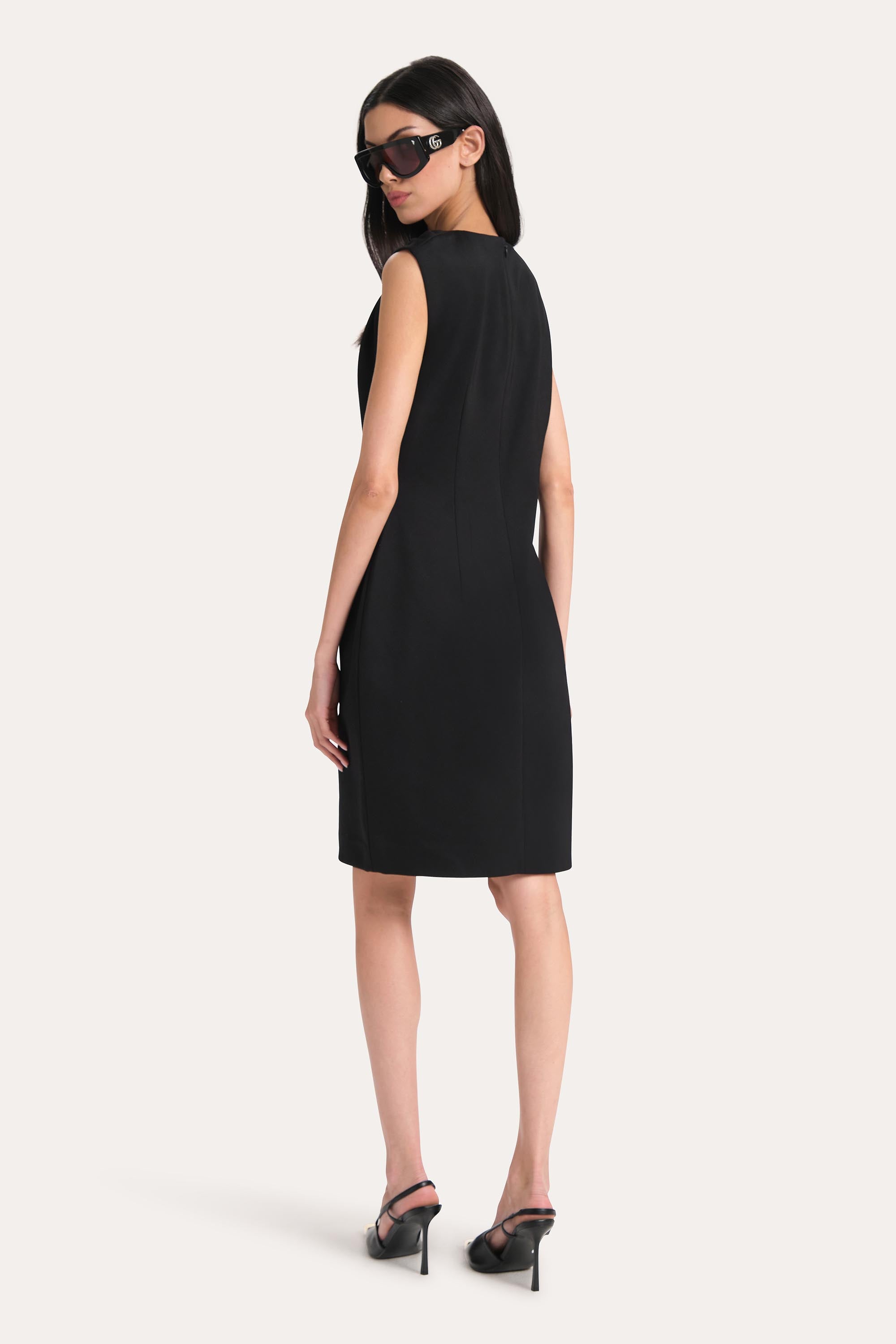 Elie Tahari Gilded Knit Dress sukienka czarna ponte