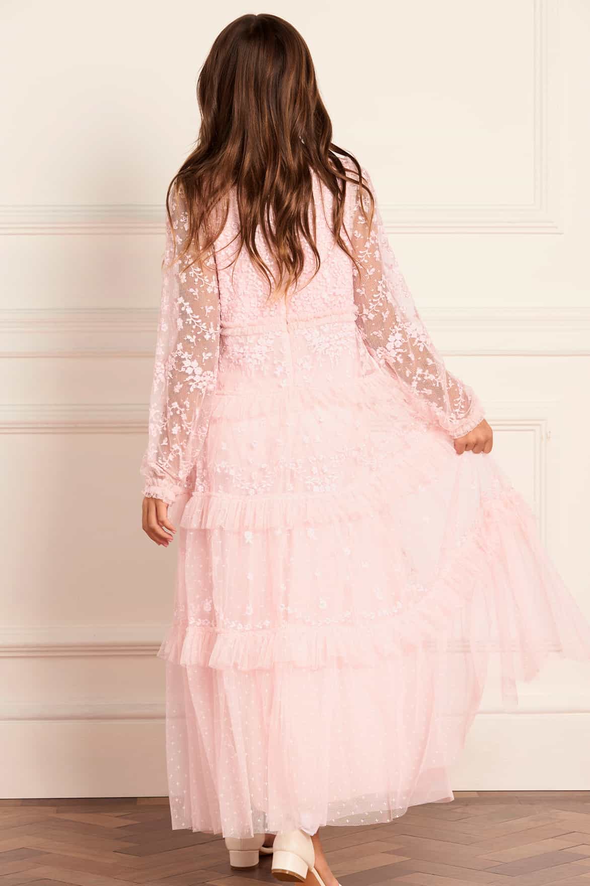 Needle & Thread Blossom Lace suknia dziecięca Pink