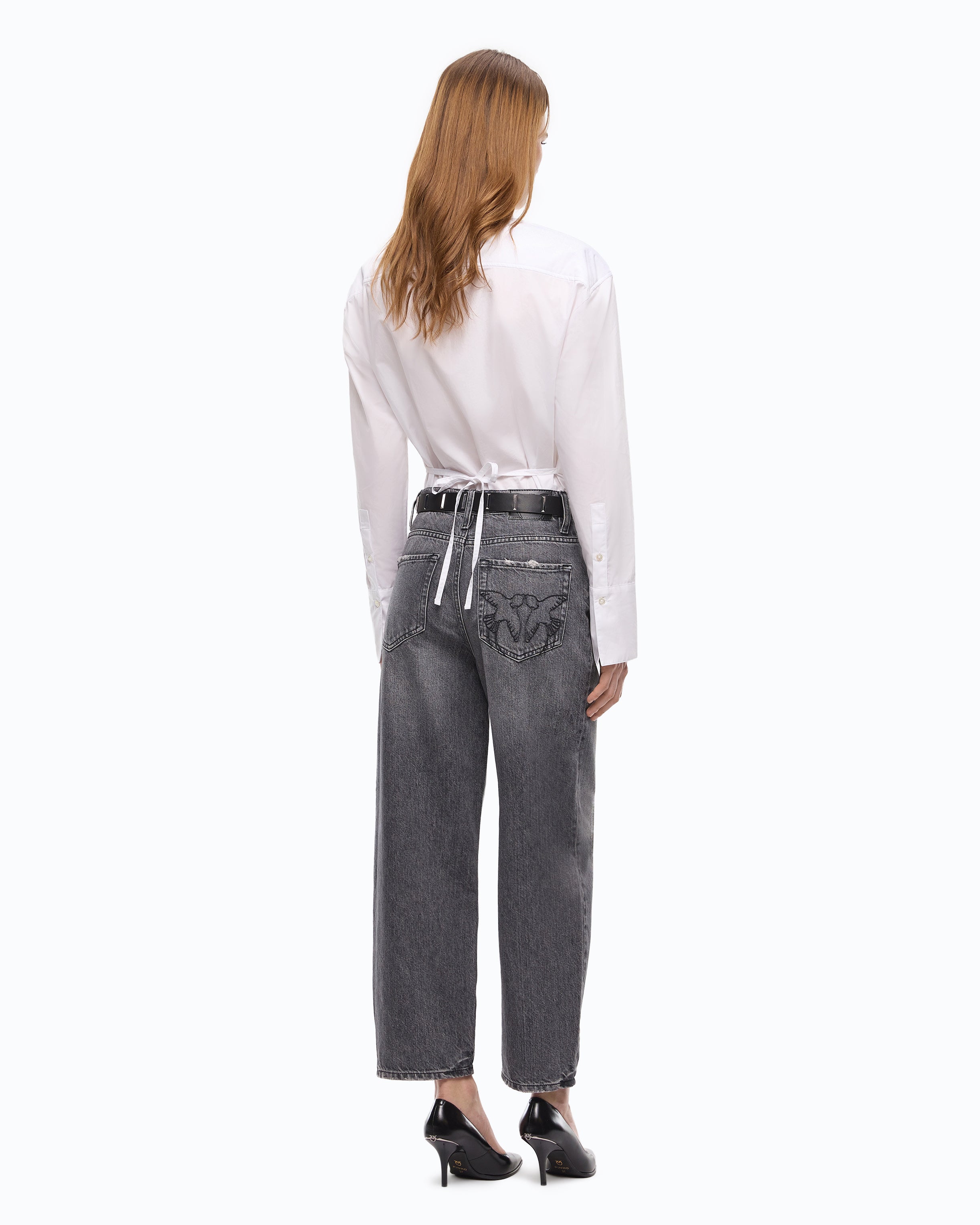 Pinko Estelle Egg jeansy szary balloon