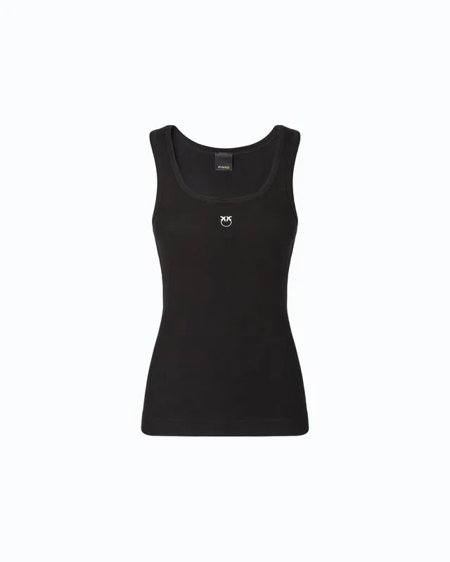 Pinko Love Birds top bawełniany złota aplikacja