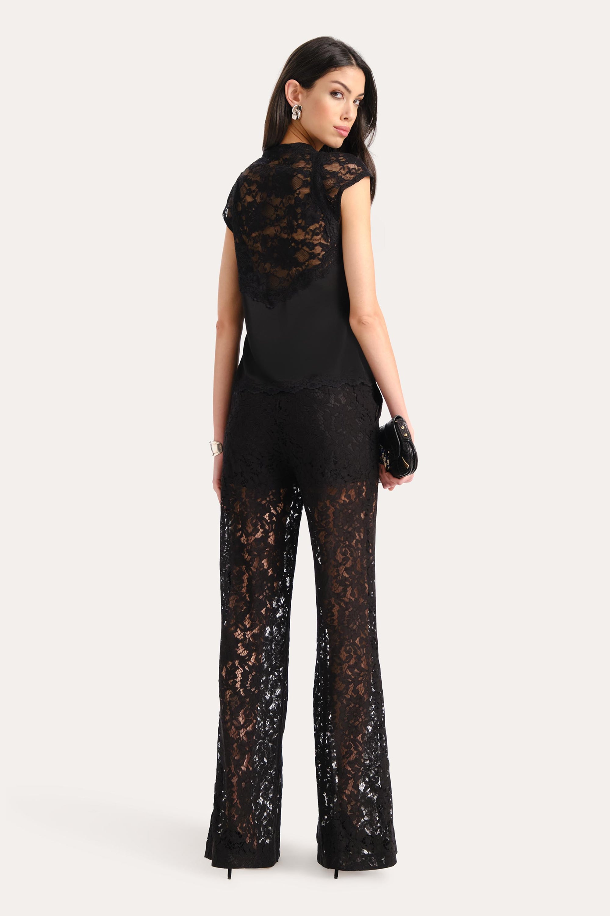 Elie Tahari Elara E402A506 top koronkowy czarny