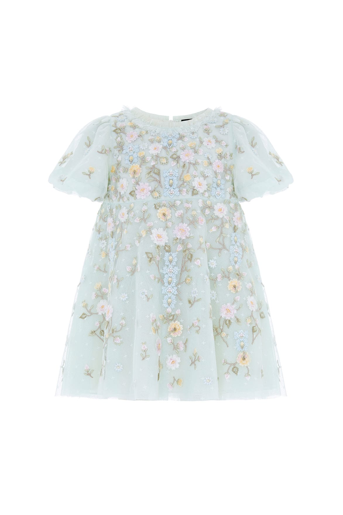 Needle & Thread Garden Rose Baby sukienka dziecięca Green tiul