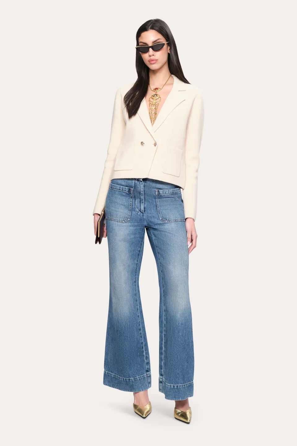 Elie Tahari Lily żakiet French Vanilla wełniany