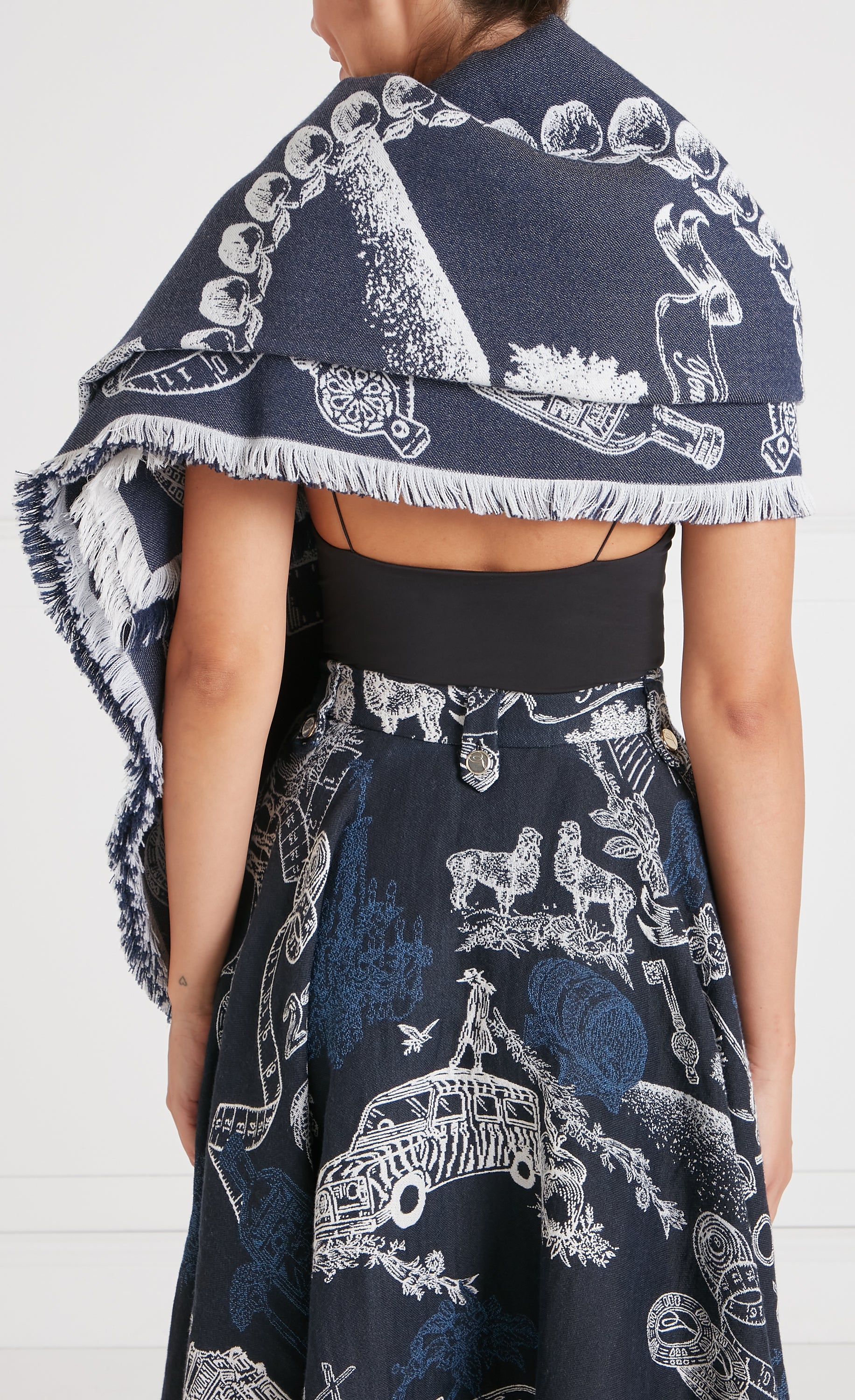 Temperley London Anniversary Shawl szal Twilight wełna i jedwab