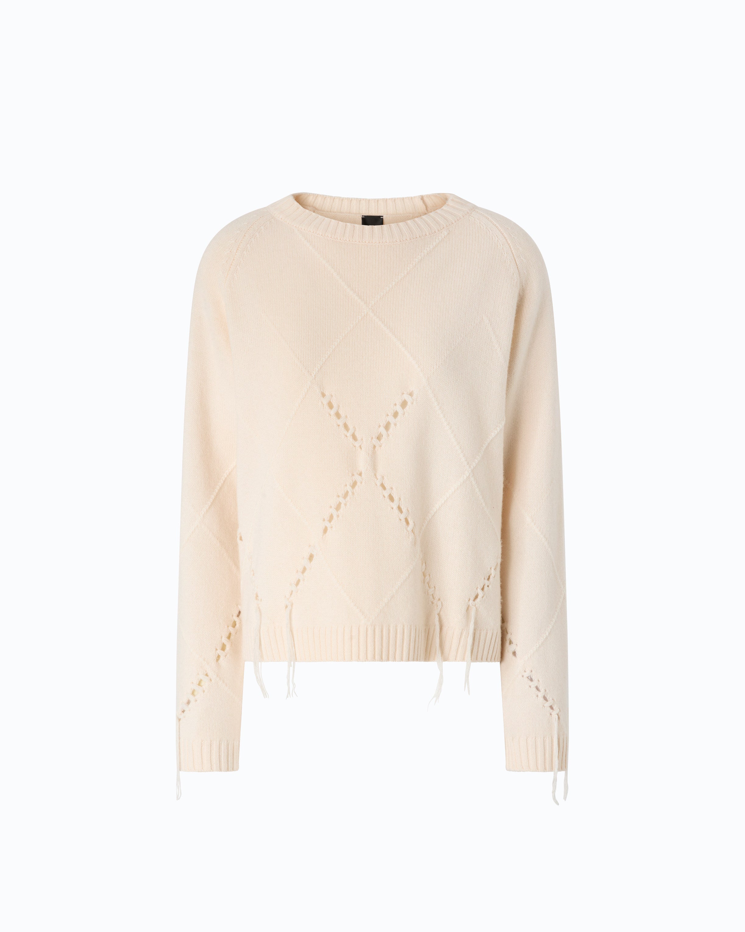 Pinko Berna Sweater sweter w romby beżowy wełna
