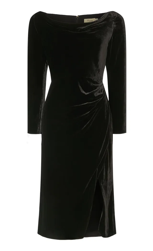Temperley London Pompidou sukienka czarna welur midi