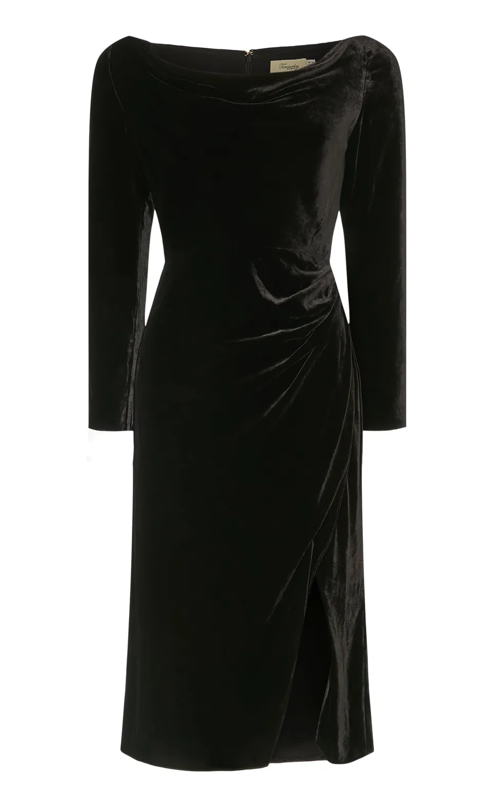 Temperley London Pompidou sukienka czarna welur midi