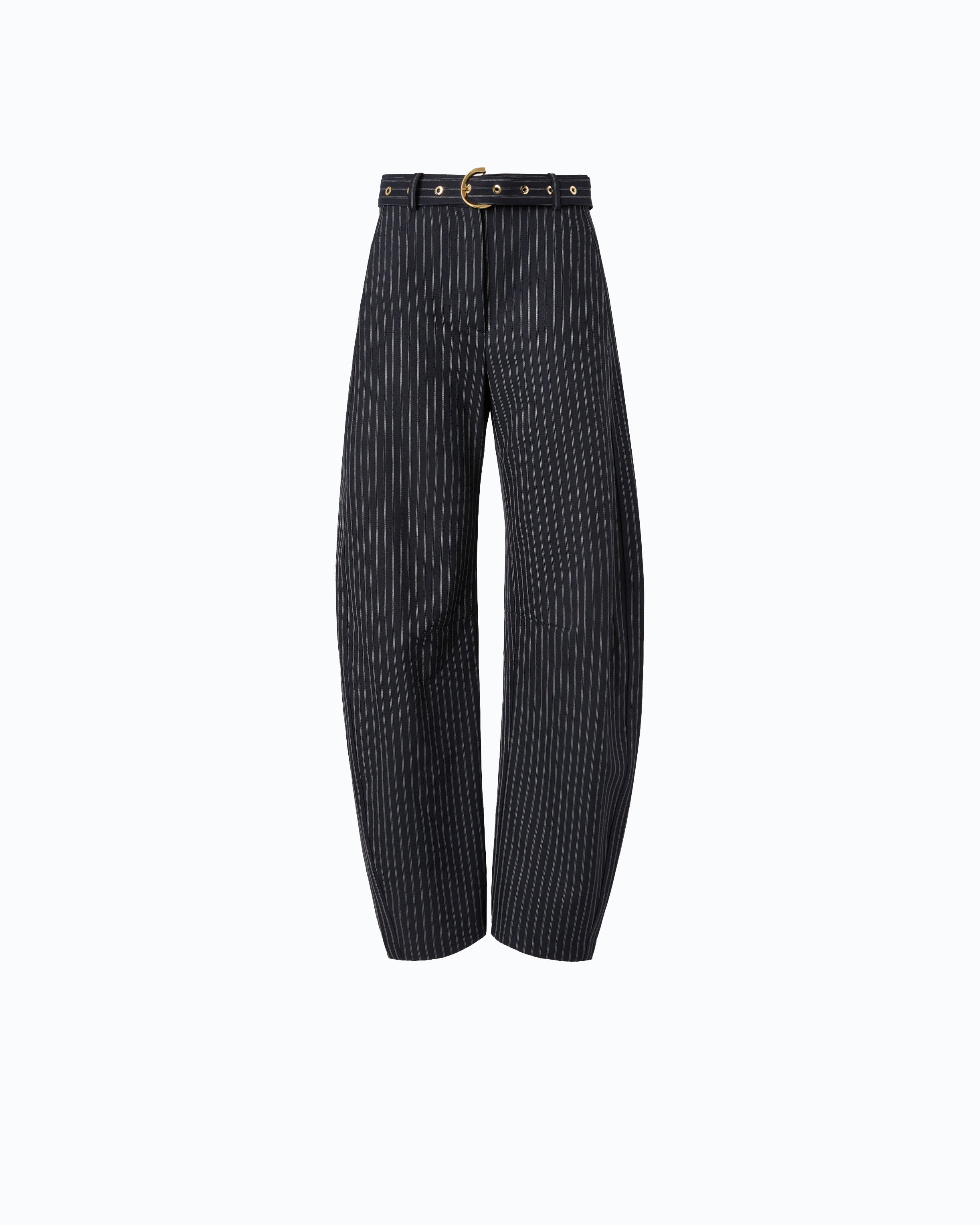 Pinko Liquore Pants spodnie balloon w prążek niebieskie
