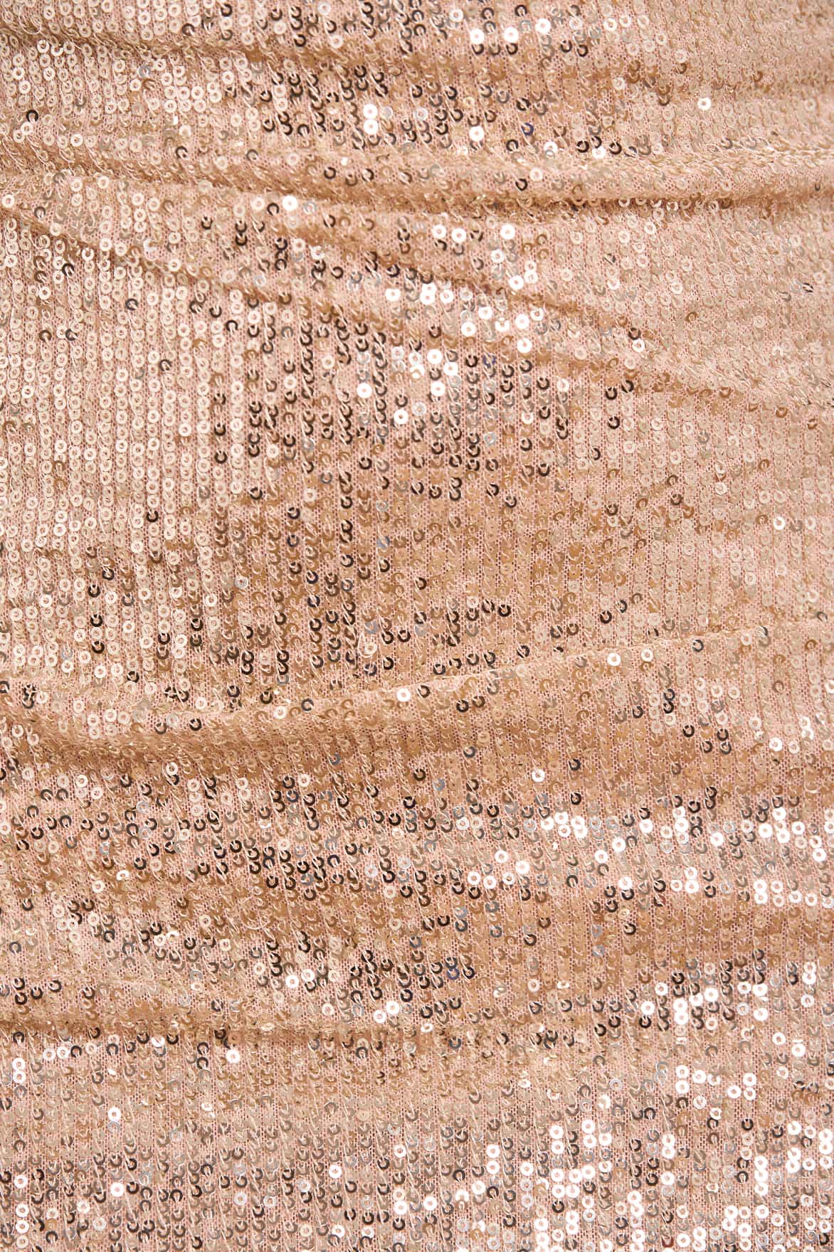 Needle & Thread Nova One-Shoulder sukienka srebrna cekinowa