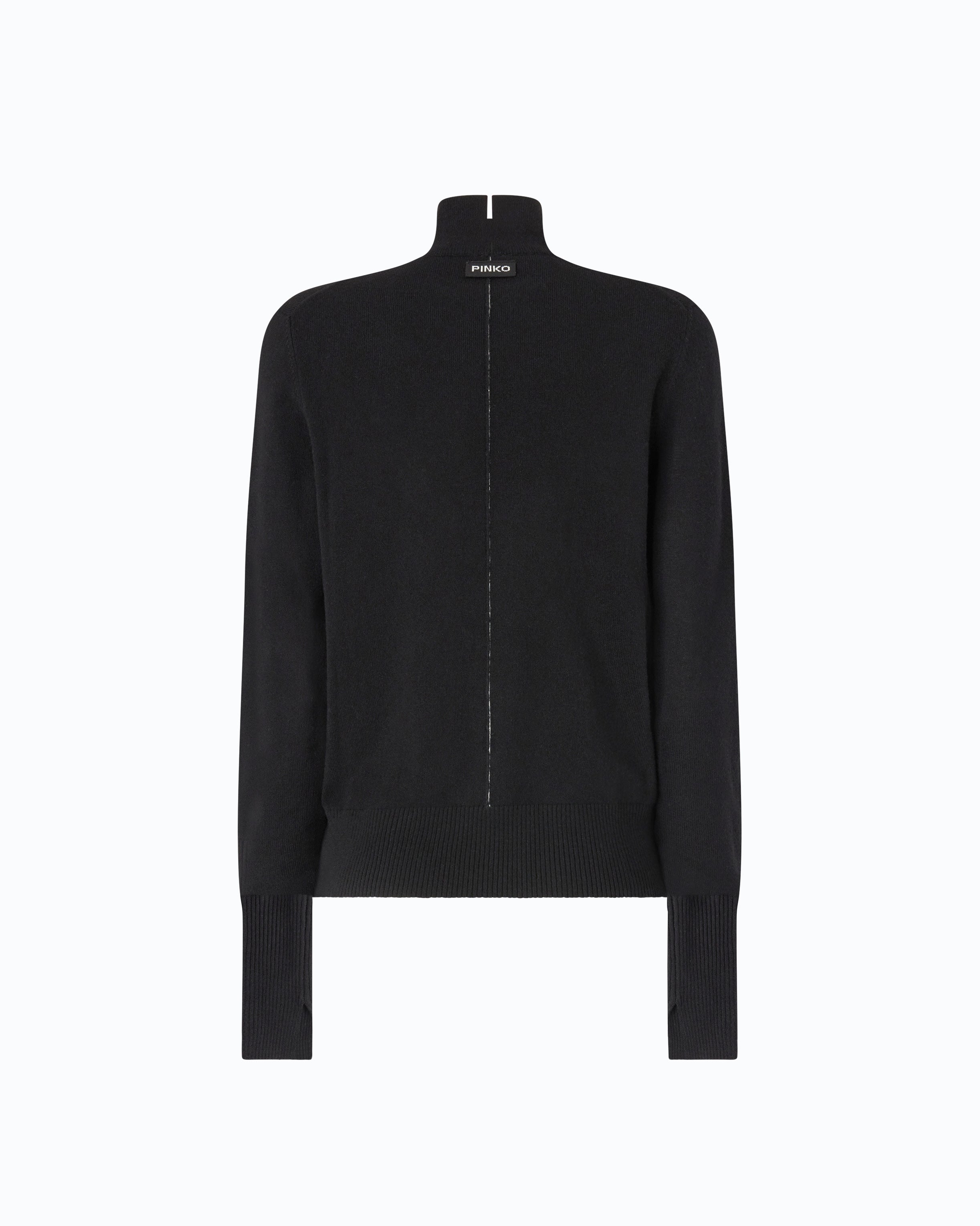 Pinko Nizza Sweater sweter czarny z golfem wełna kaszmir