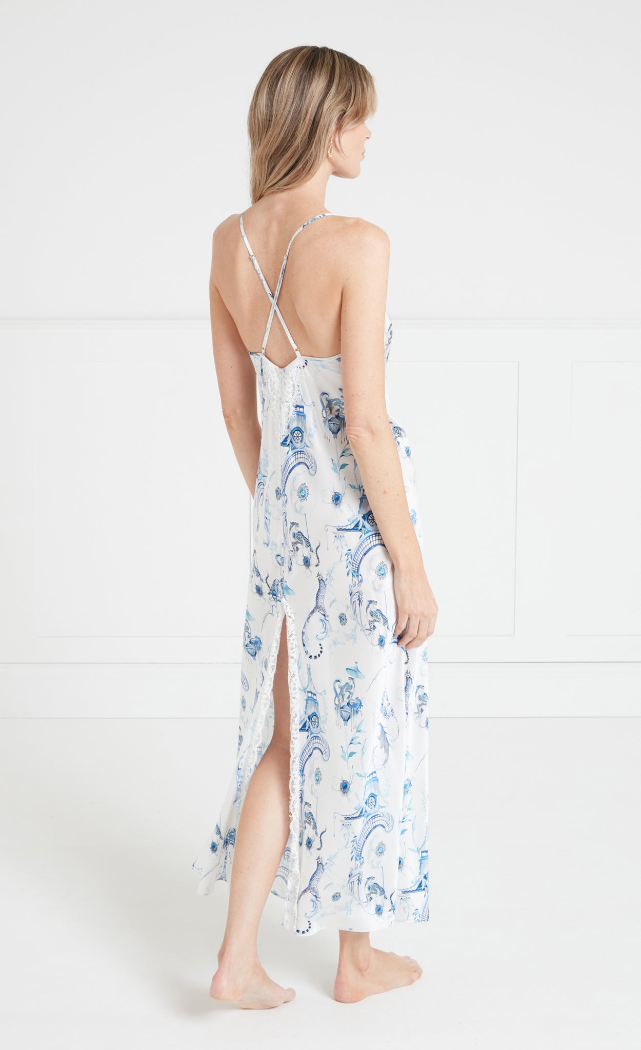 Temperley London Aphrodite koszulka nocna midi print