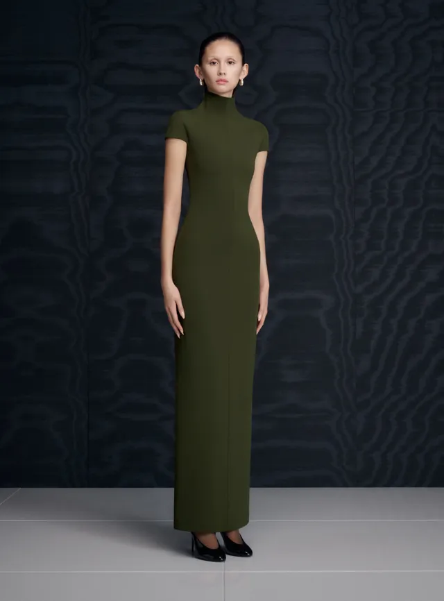 Solace London Lang sukienka wieczorowa Dark Olive maxi