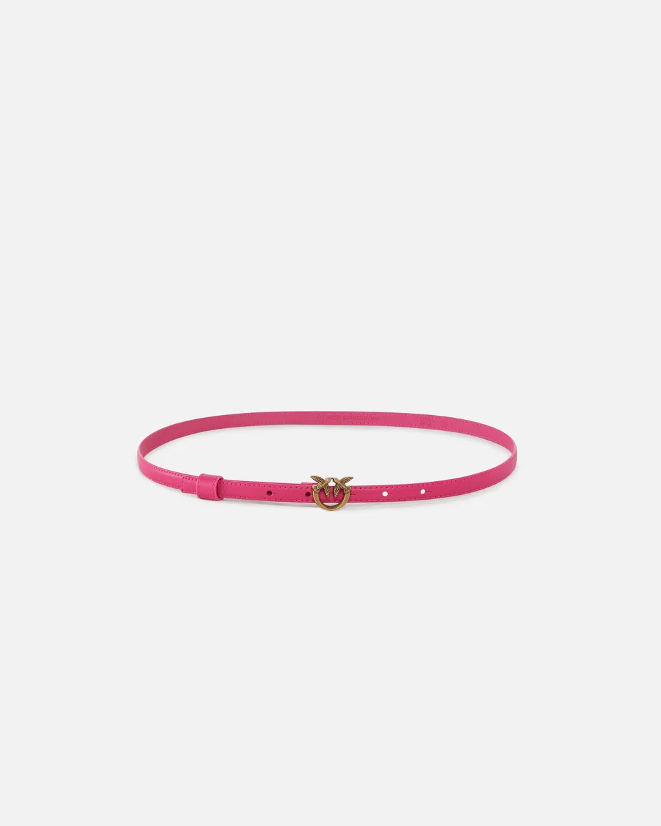 Pinko Love Birds Thin Buckle Belt pasek 1cm skóra