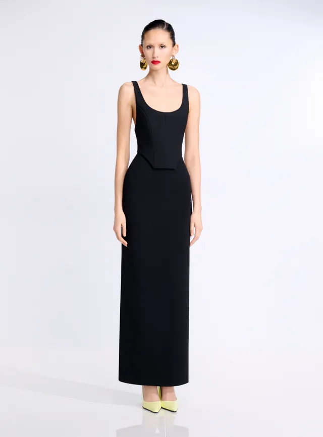 Solace London The Noor Maxi sukienka czarna bez rękawów