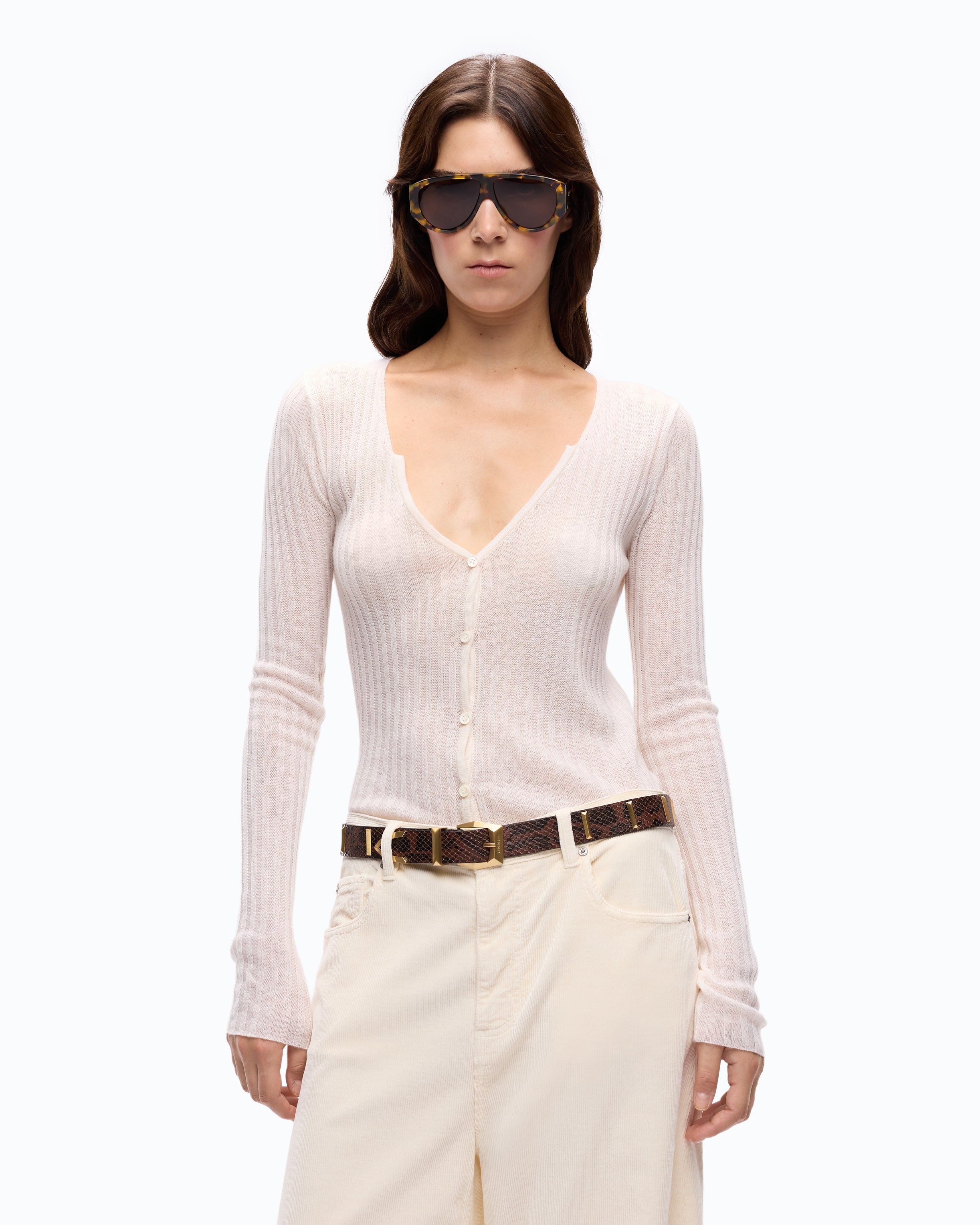 Pinko Sibilo Cardigan kardigan bialy welniany