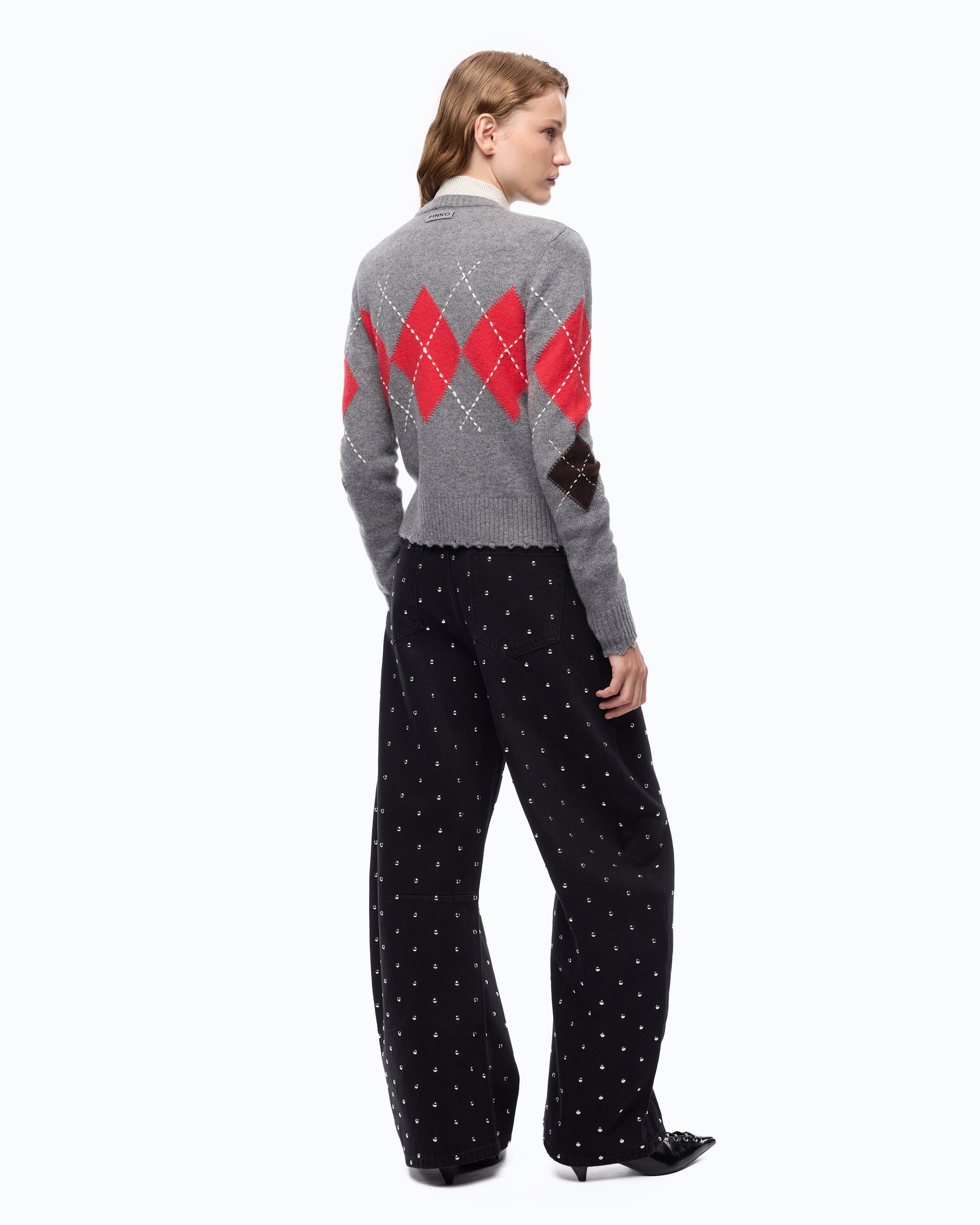 Pinko Cardiff Cardigan kardigan wełniany romby