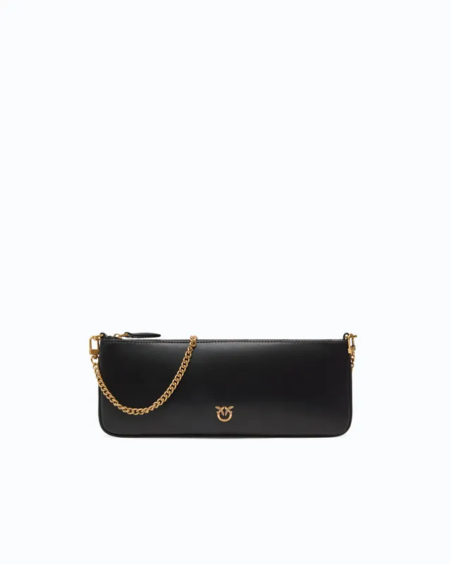 Pinko New Horizontal Flat torebka skórzana czarna