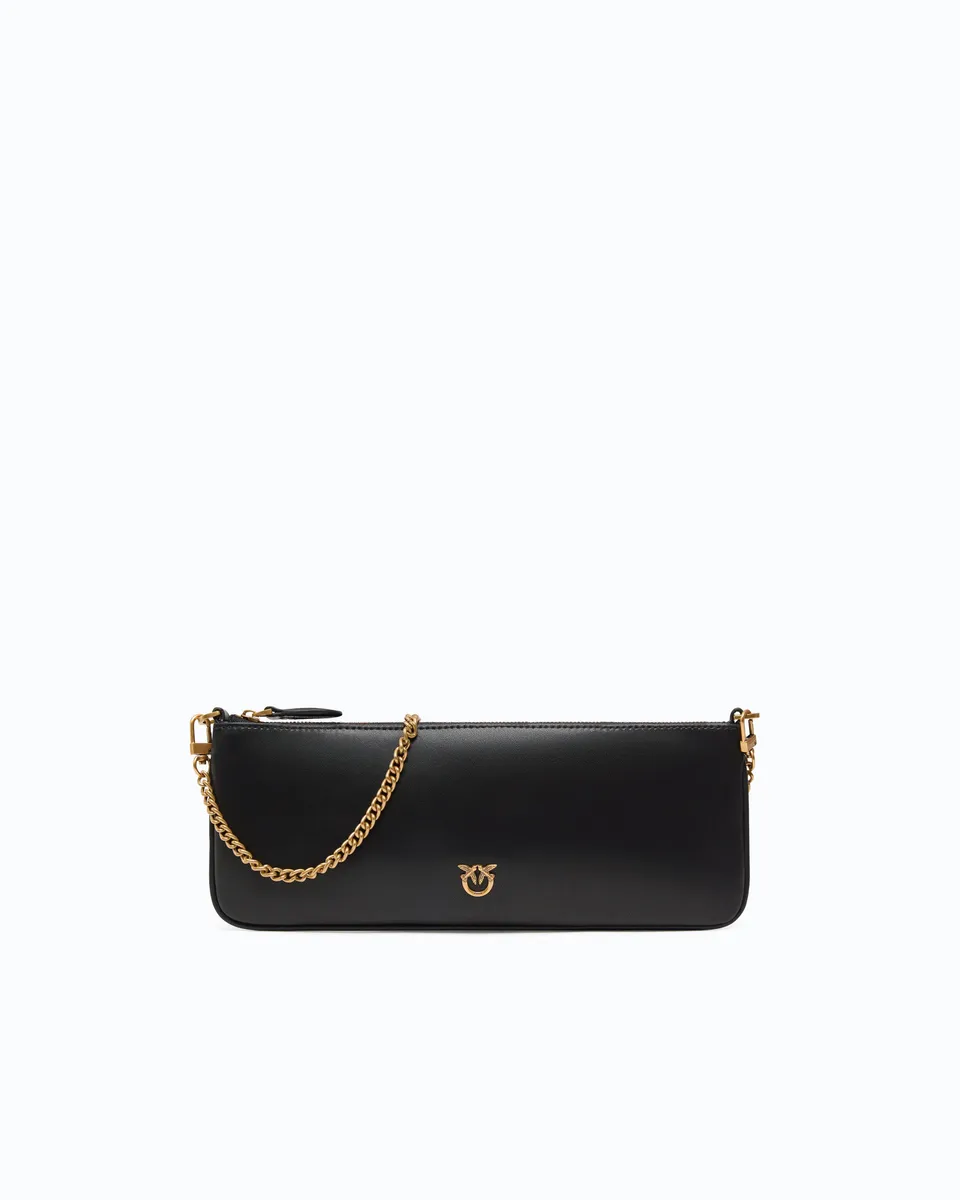 Pinko New Horizontal Flat torebka skórzana czarna