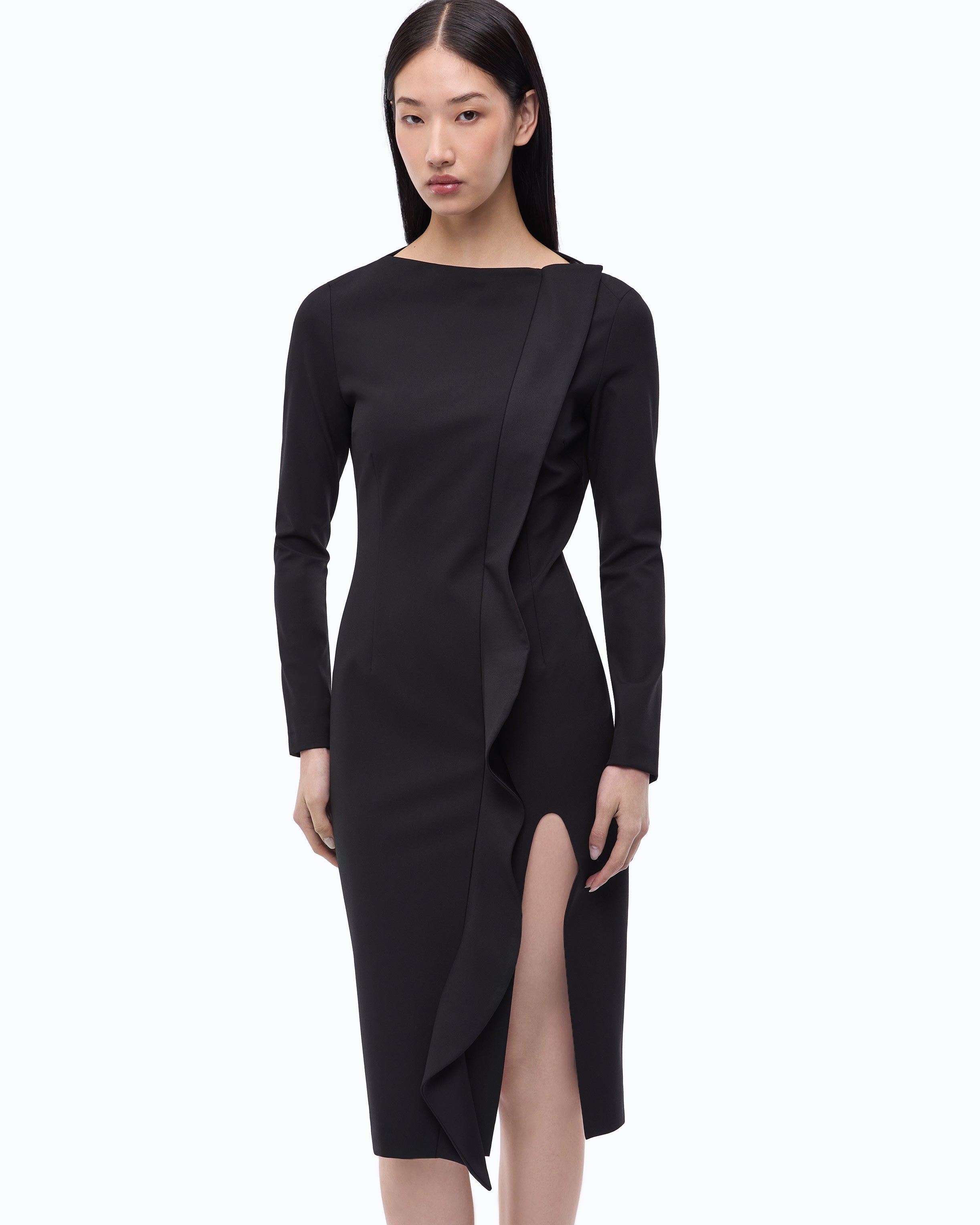 Pinko Yaris Dress sukienka midi czarna odkryte plecy