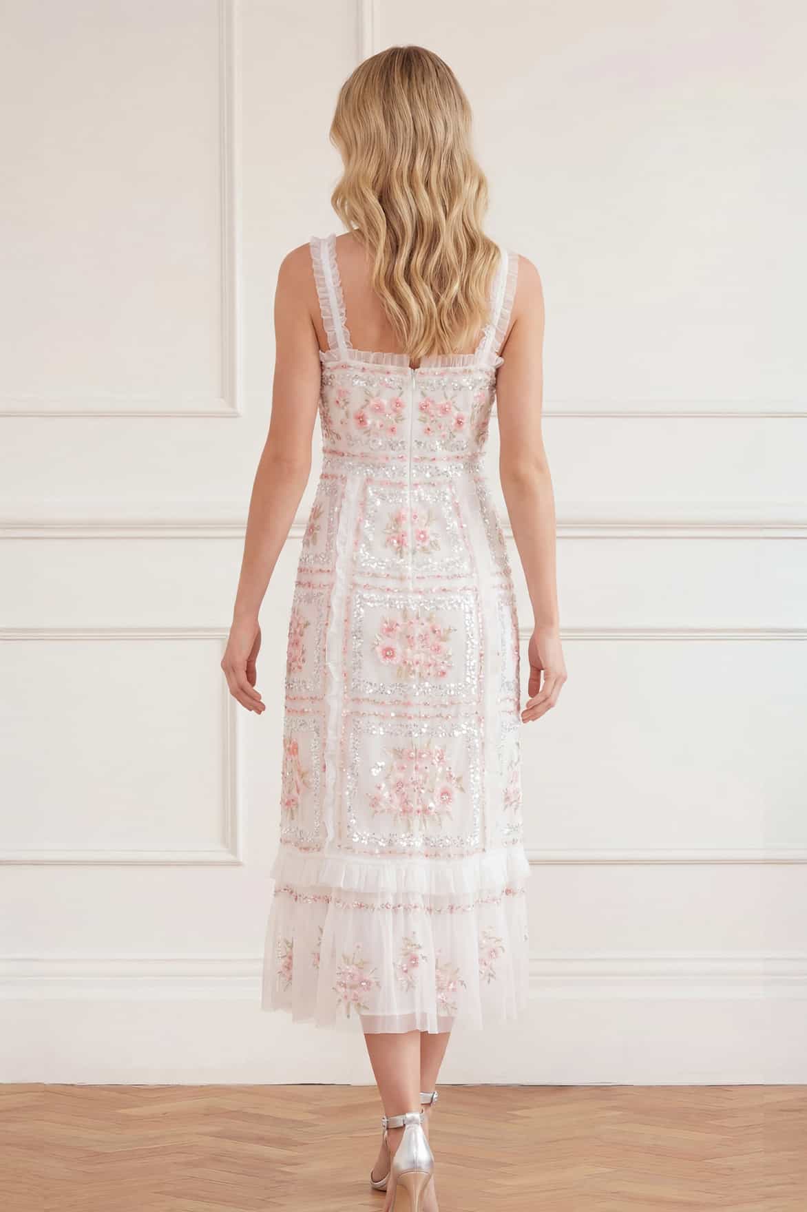 Needle & Thread Blossom Bib Ballerina Dress sukienka biała