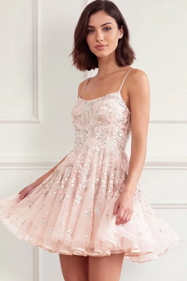 Needle & Thread Nerina Sequin Tutu Micro Mini Dress sukienka mini różowa