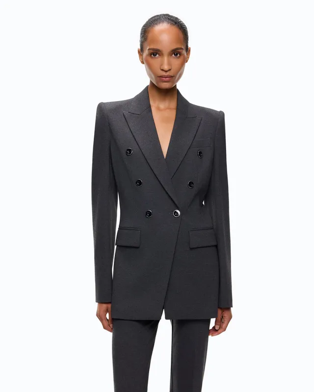Pinko Hibiscus żakiet dwurzędowy szary slim fit