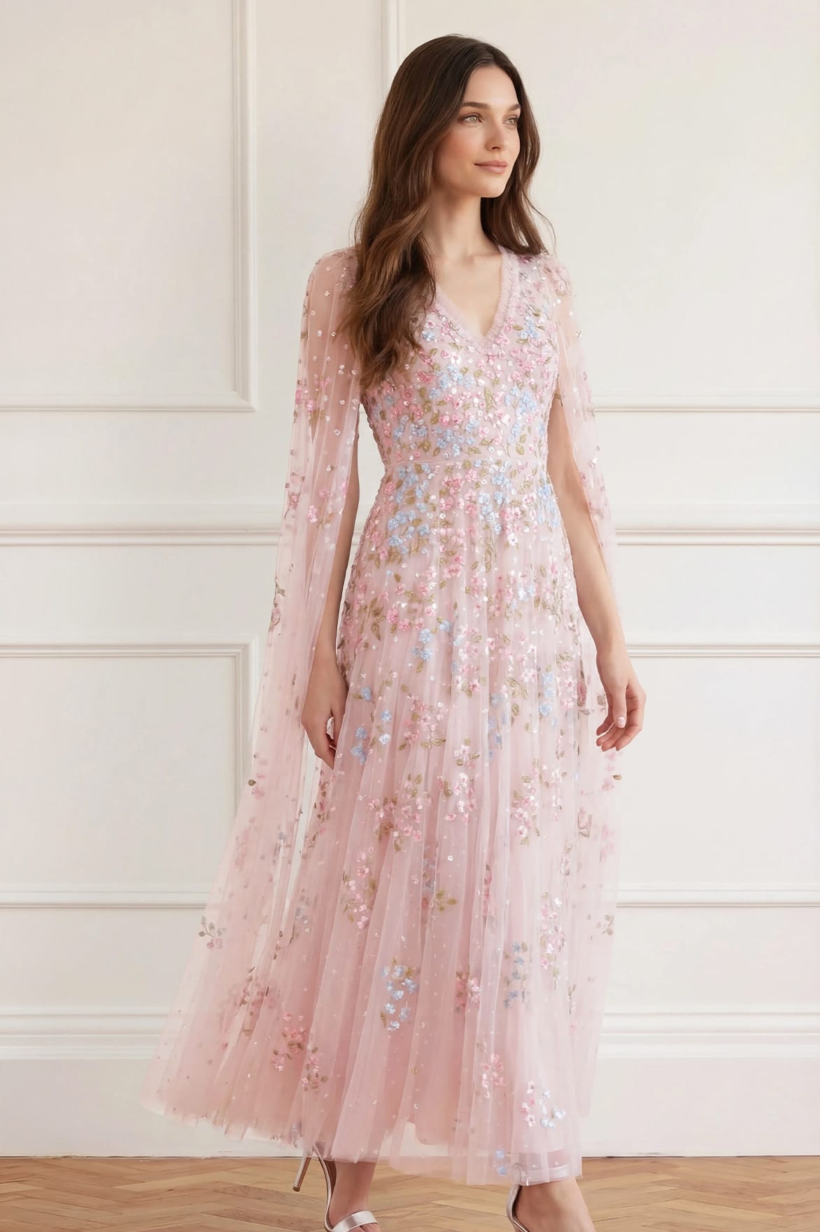 Needle & Thread Versailles Ditsy Ankle Gown suknia kwiatowa