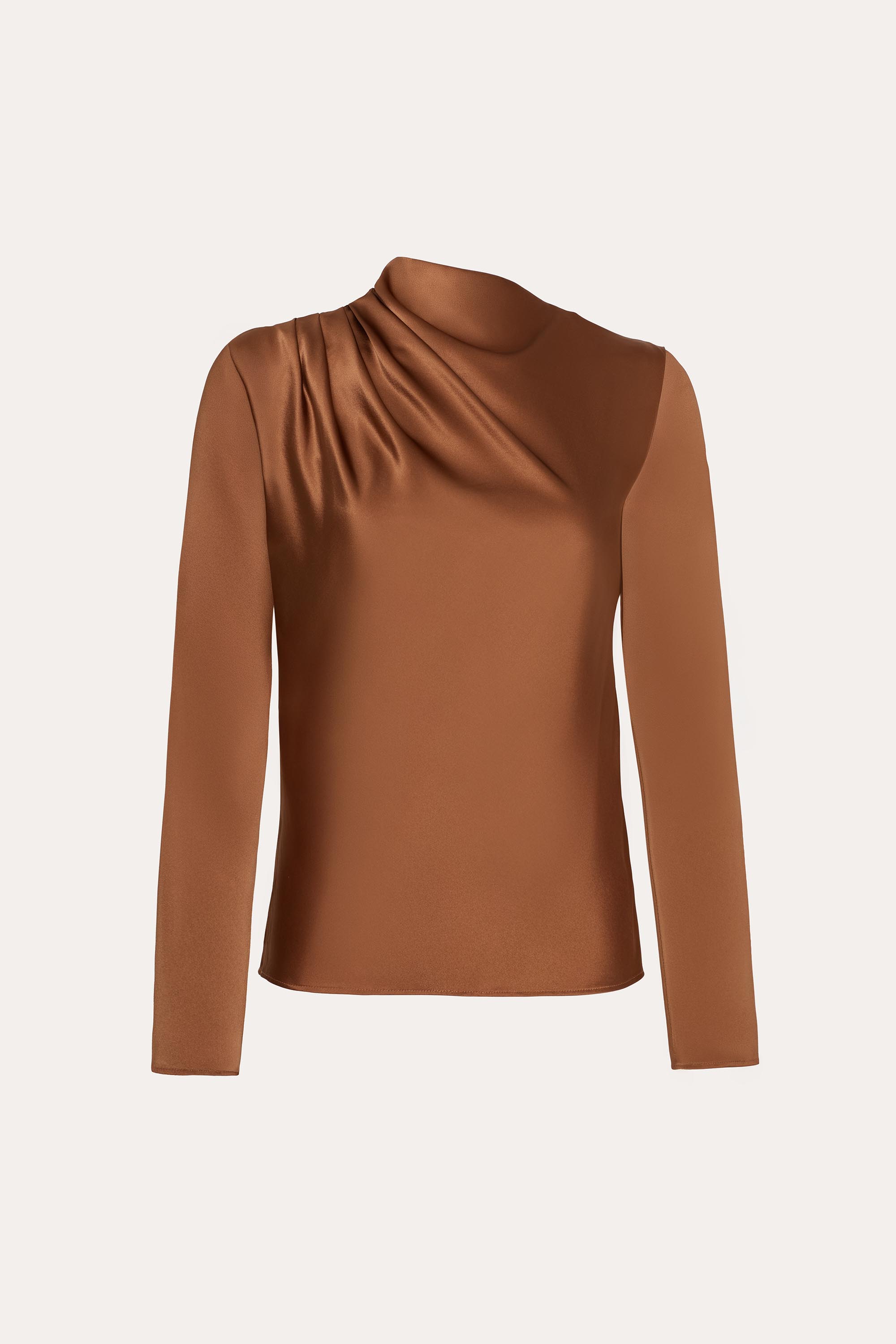 Elie Tahari Leah Silk Charmeuse bluzka jedwabna Rawhide