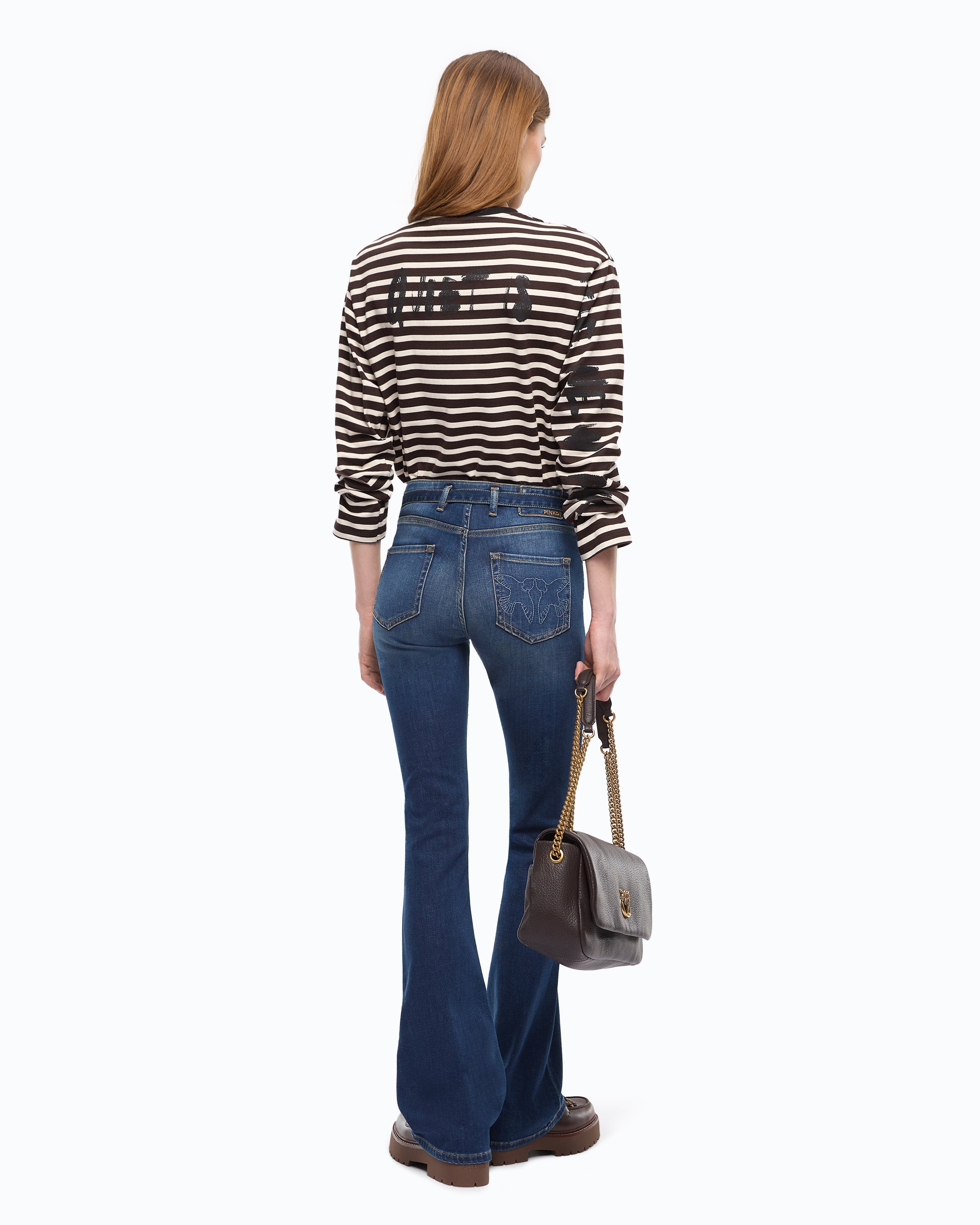 Pinko Mirtilla Quiet Is The New Punk sweter w paski