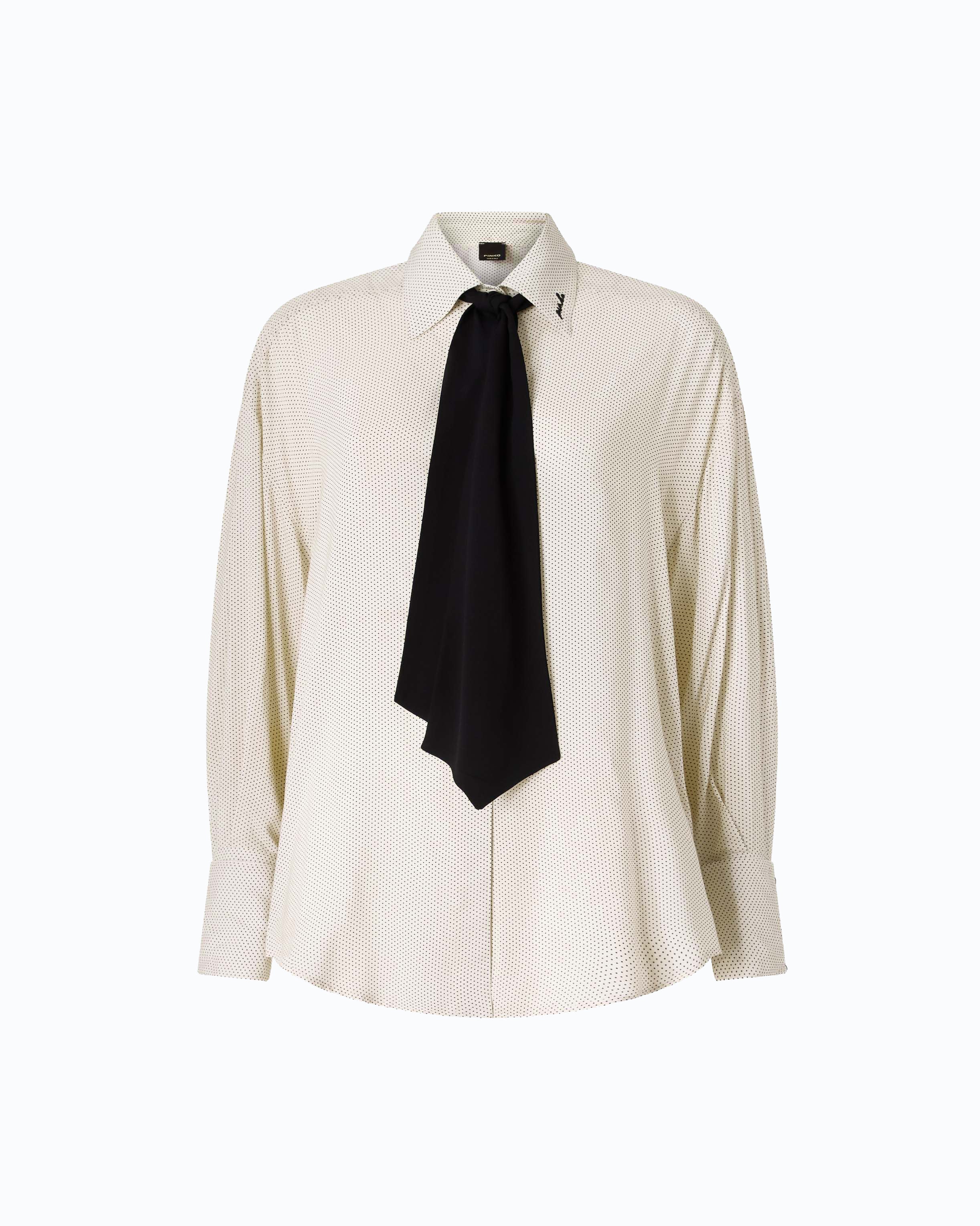 Pinko Colchico Shirt koszula w kropki z krawatem