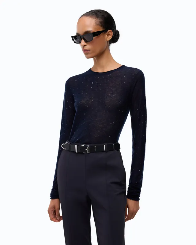 Pinko Pico Sweater sweter niebieski cekiny